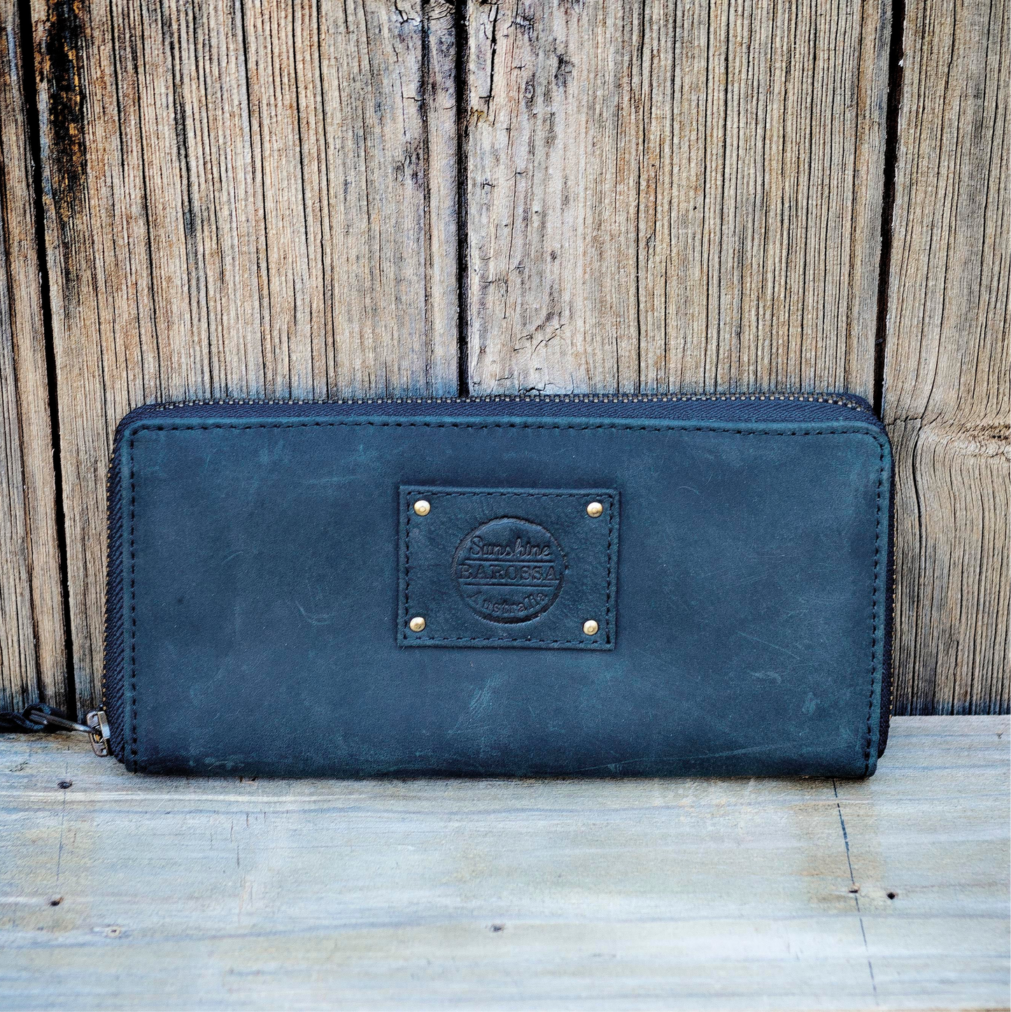 Slender Zippered Leather Purse / Wallet