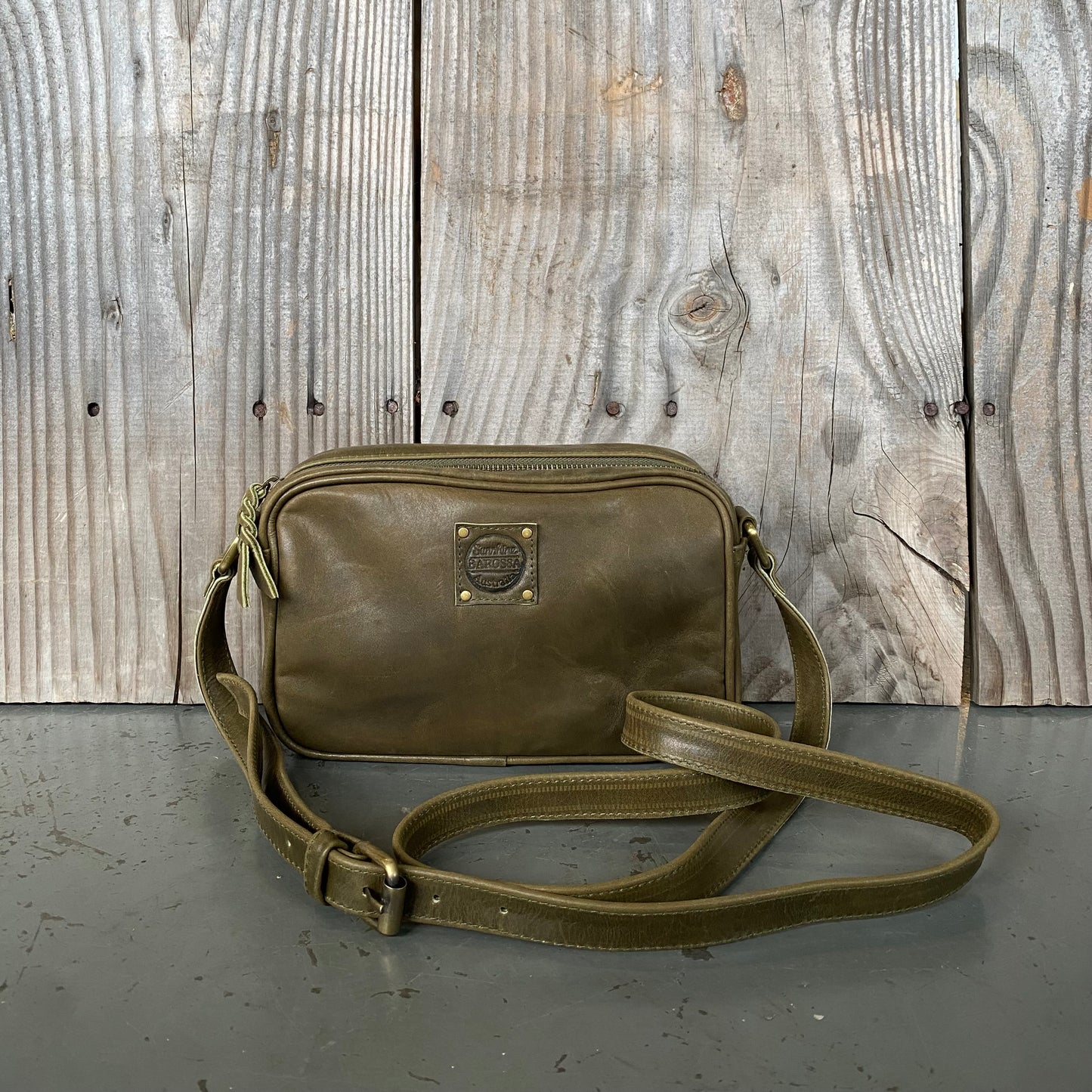 Coloured Leather Pouch with Strap