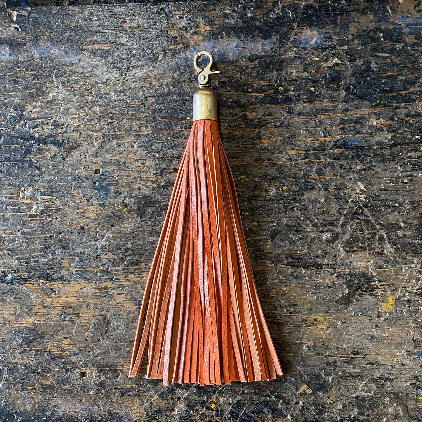 Leather Tassel Clip | Keyring