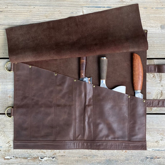 Large Leather Knife Roll