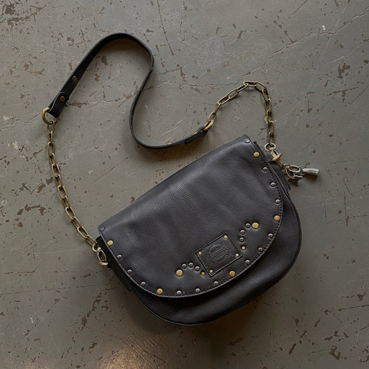 Jeweled Saddle Bag in Vintage Black
