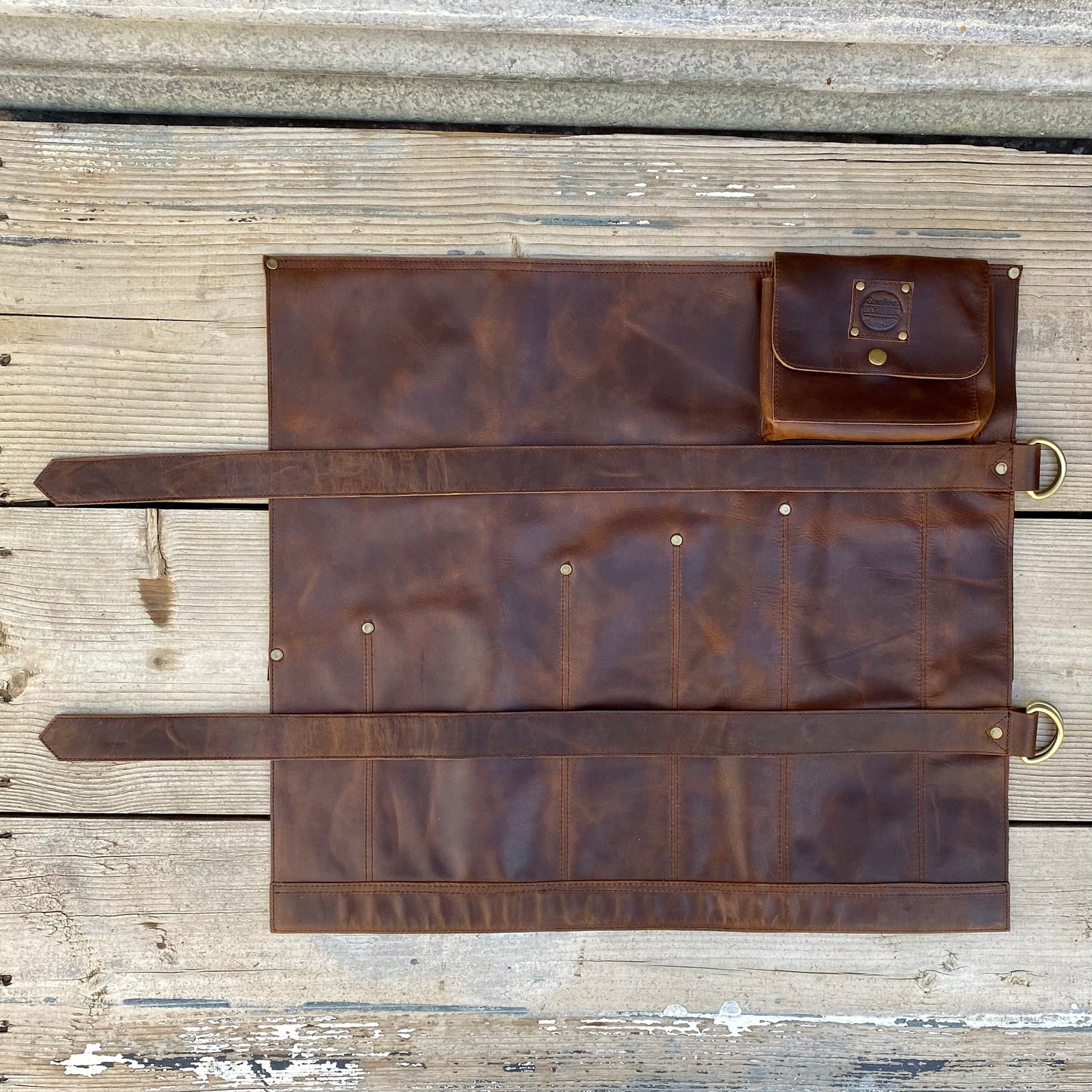 Extra Large Leather Knife Roll
