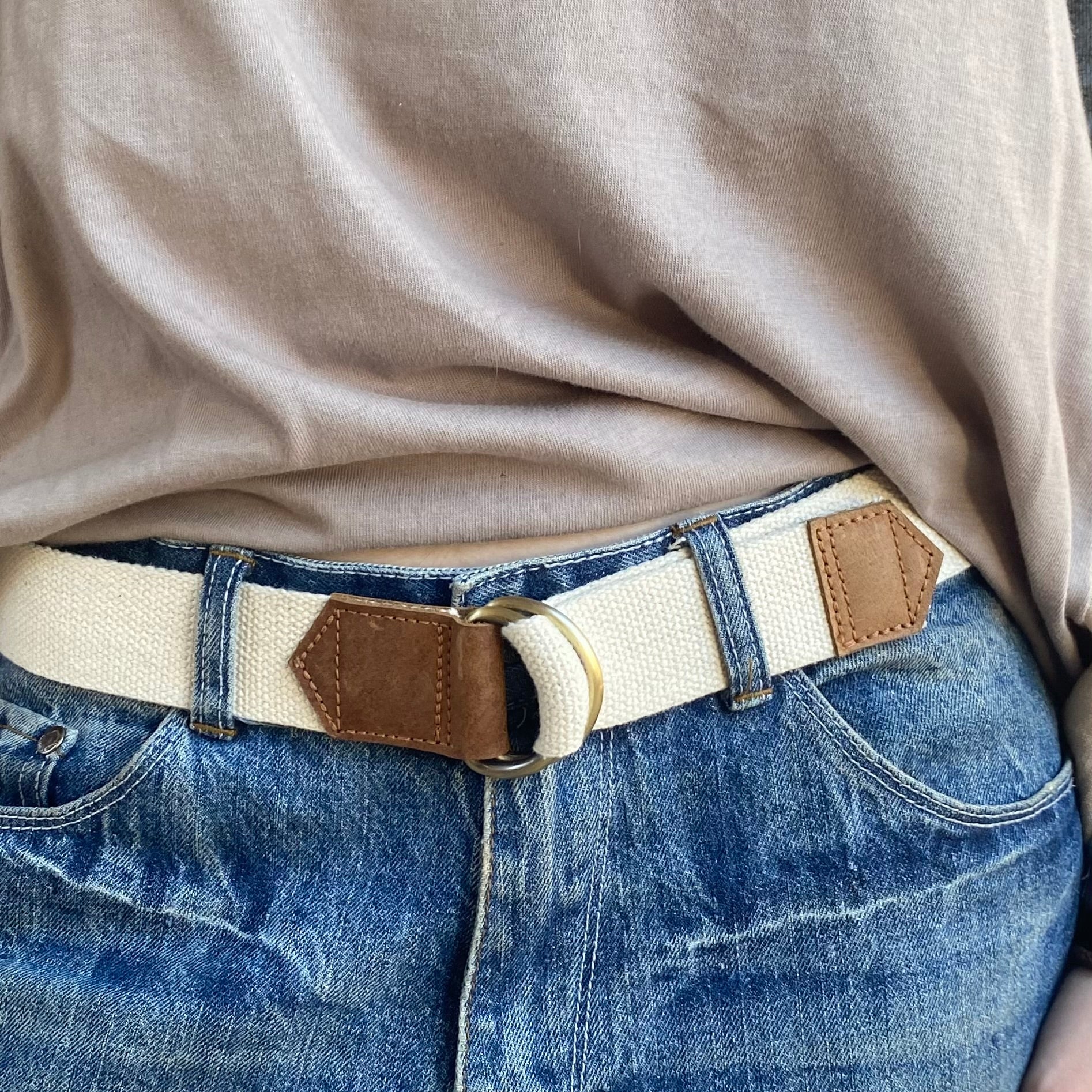 Canvas and leather belt hotsell