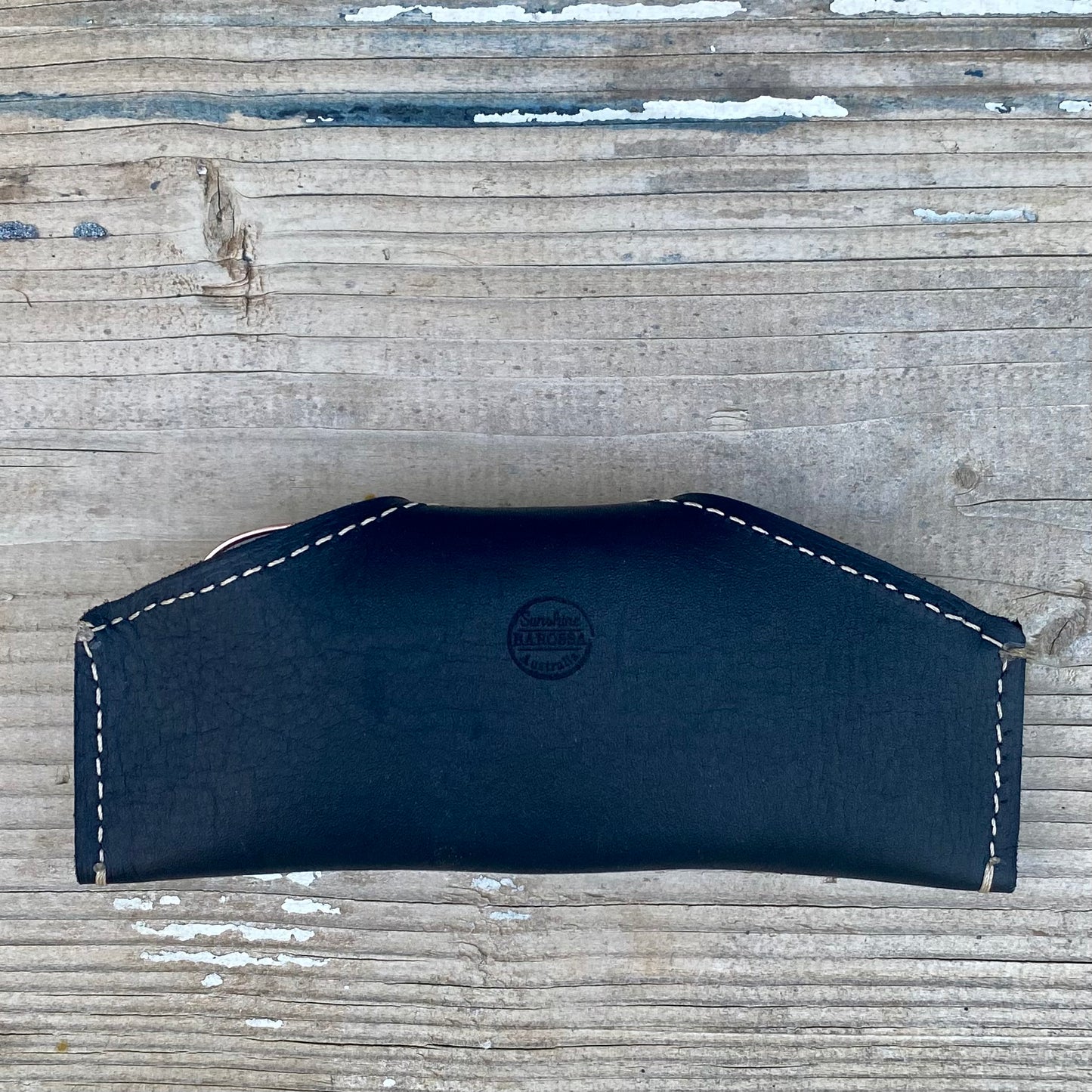 A Thin Leather Snap Lock Glasses Case