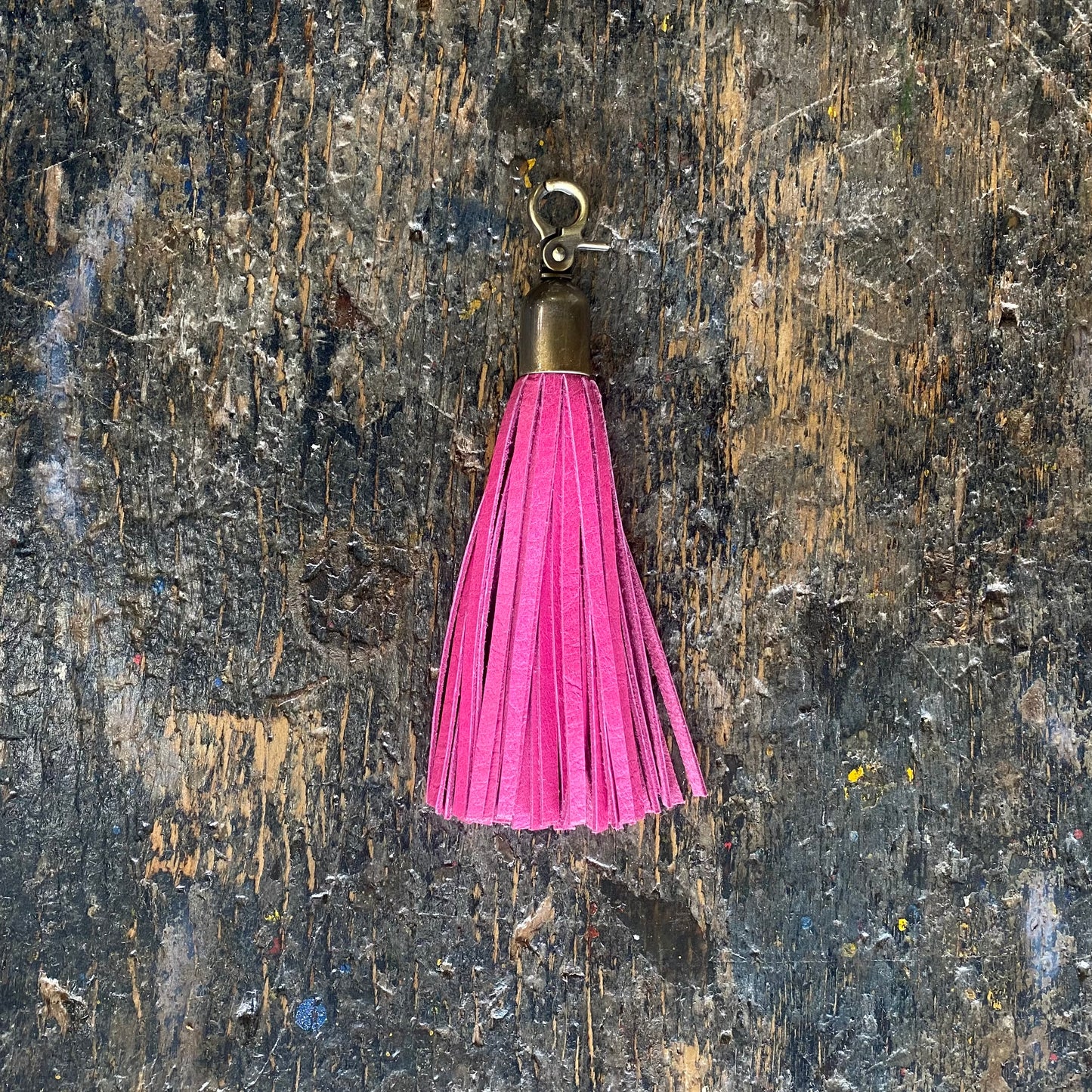 Leather Tassel Clip | Keyring