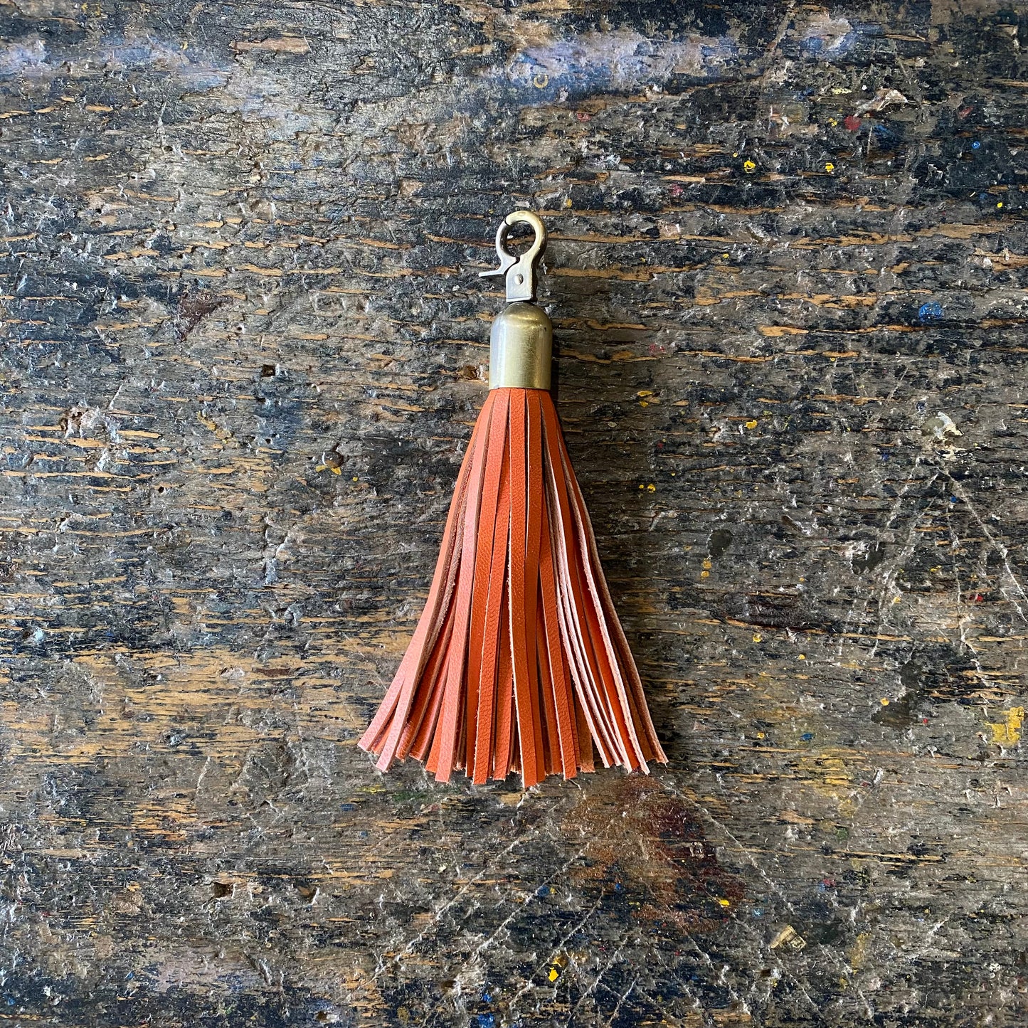 Leather Tassel Clip | Keyring