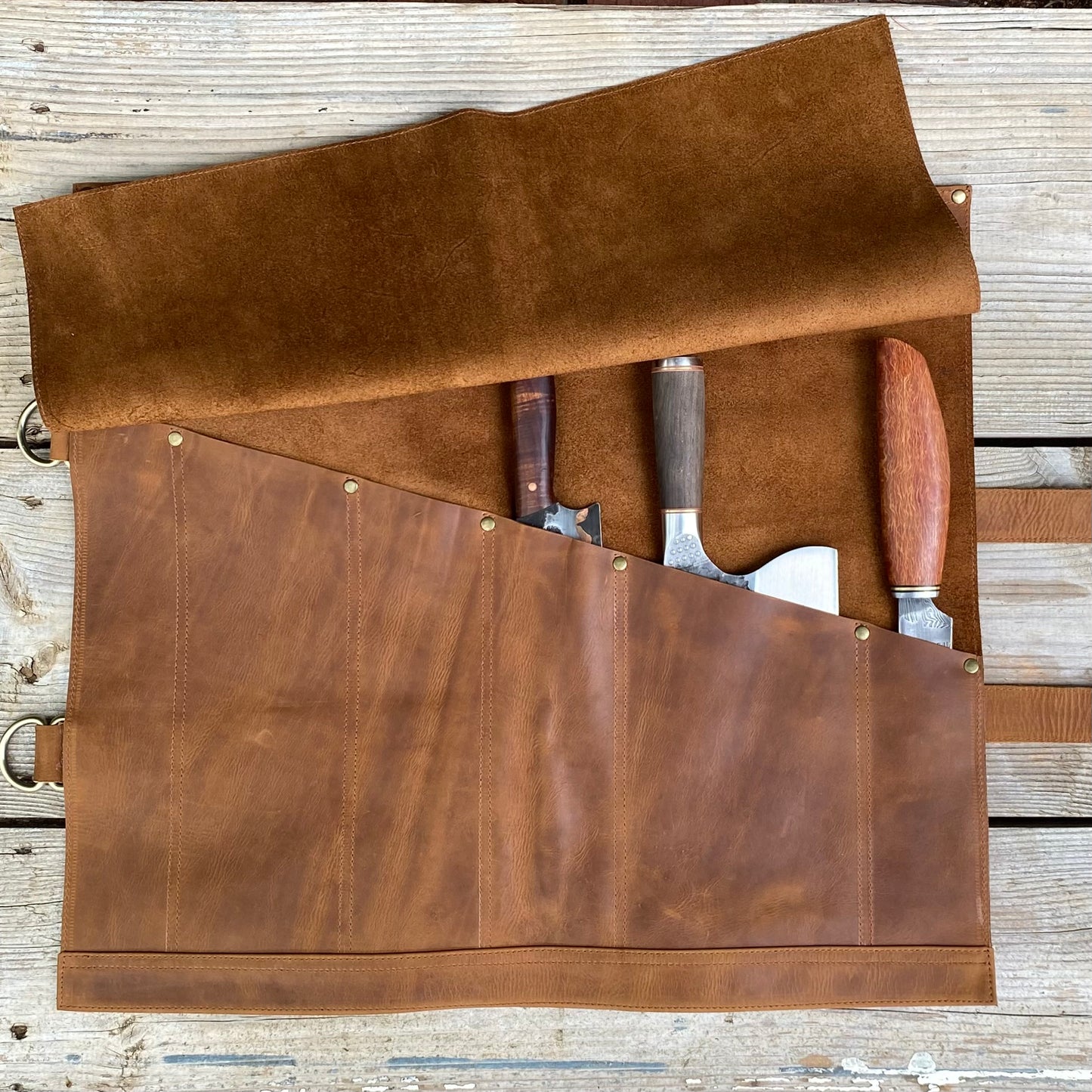 Large Leather Knife Roll