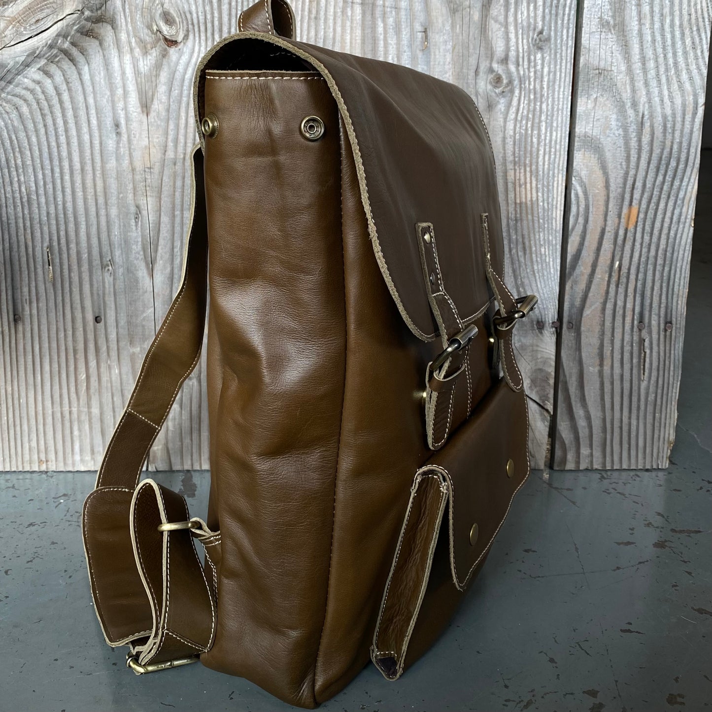 Traditional Leather Backpack