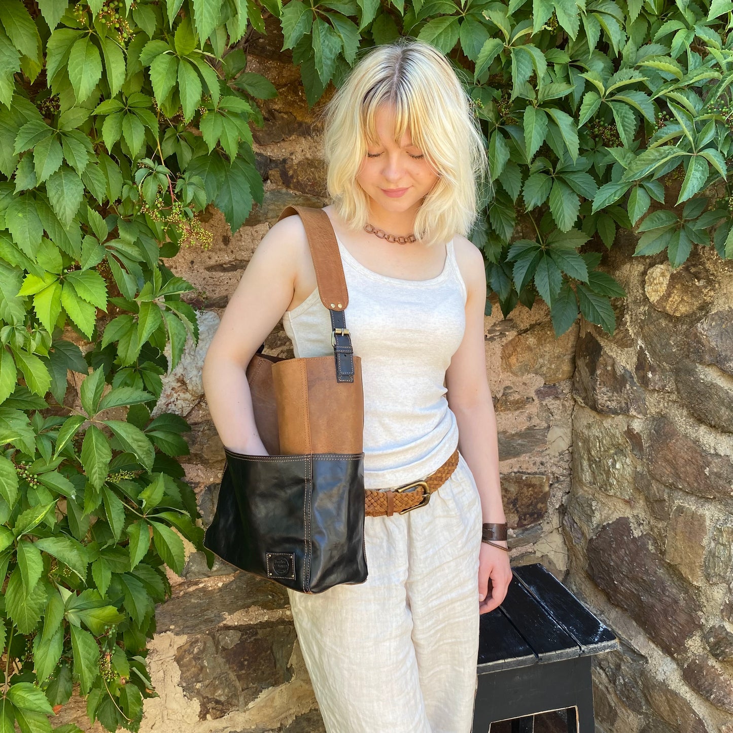 A Four Pocket Leather Tote