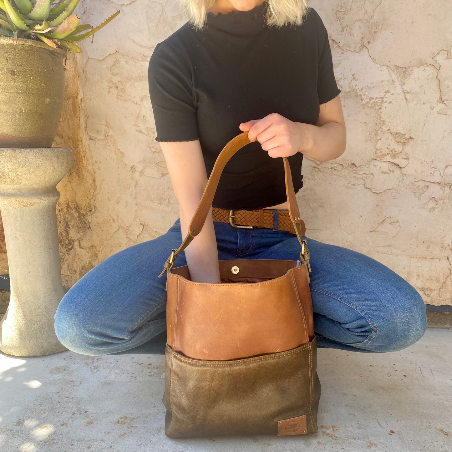 A Four Pocket Leather Tote