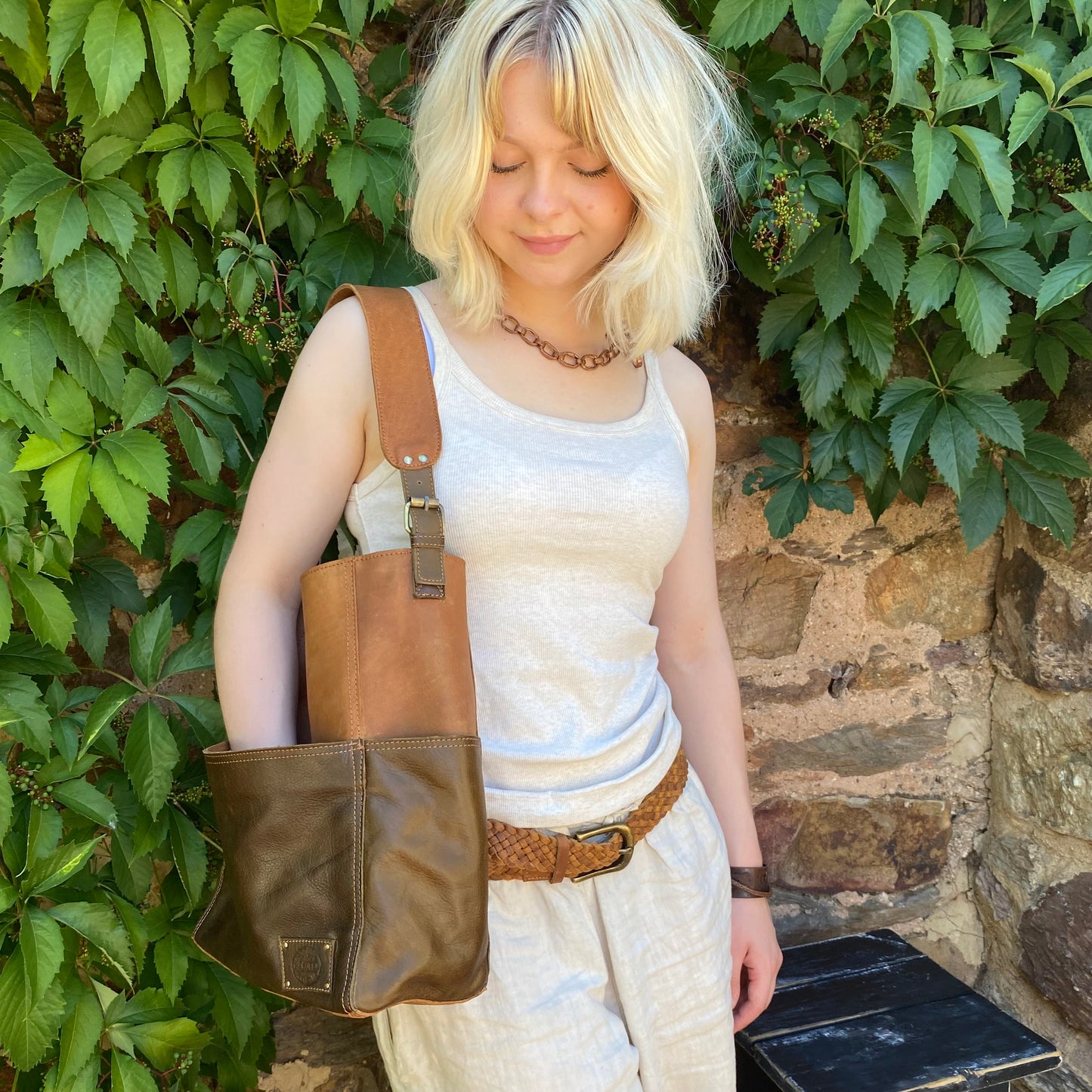 A Four Pocket Leather Tote