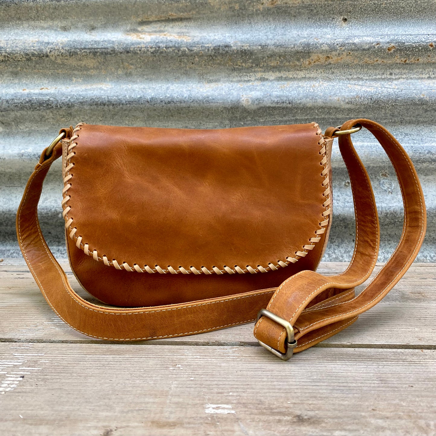 A Carved Leather Handbag