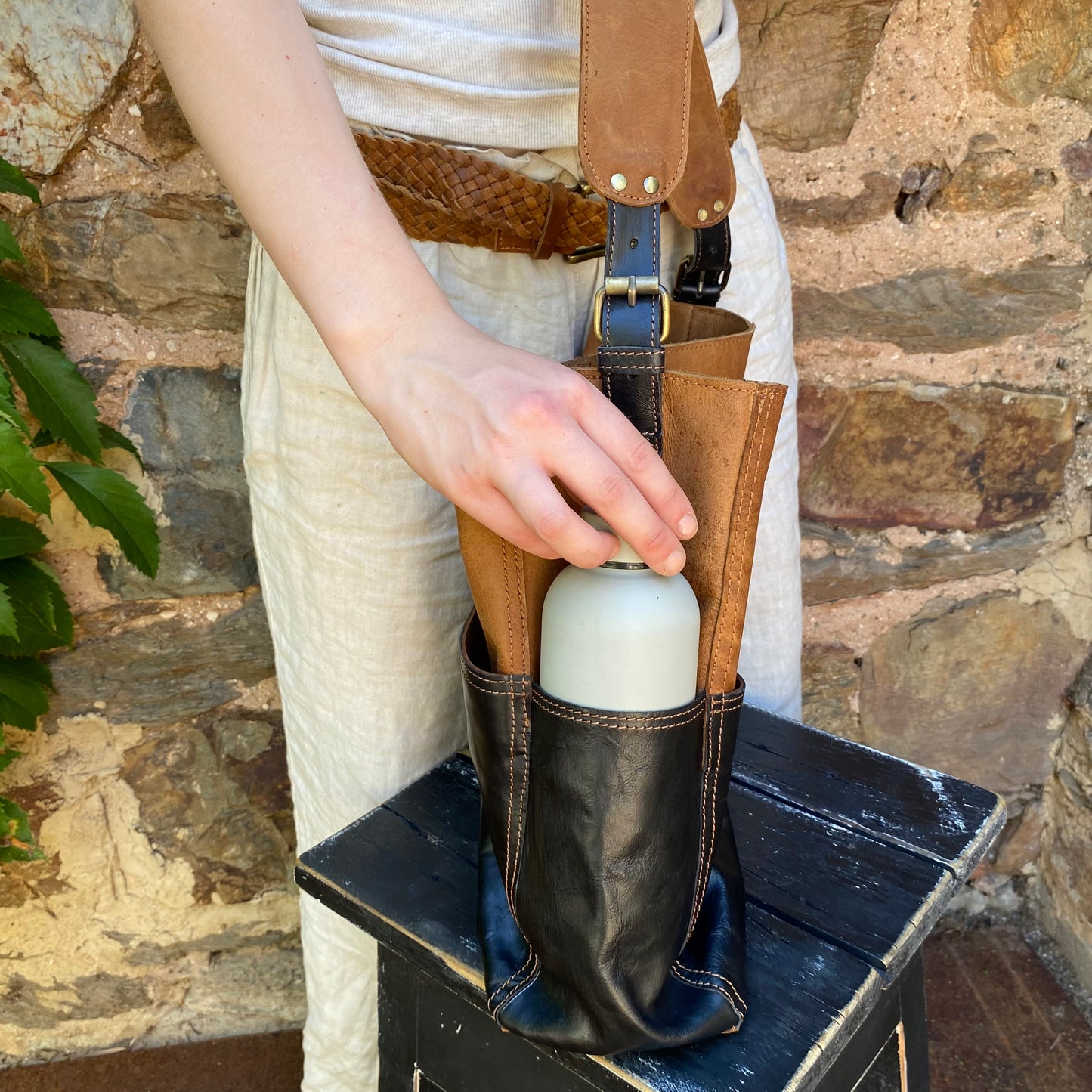 A Four Pocket Leather Tote