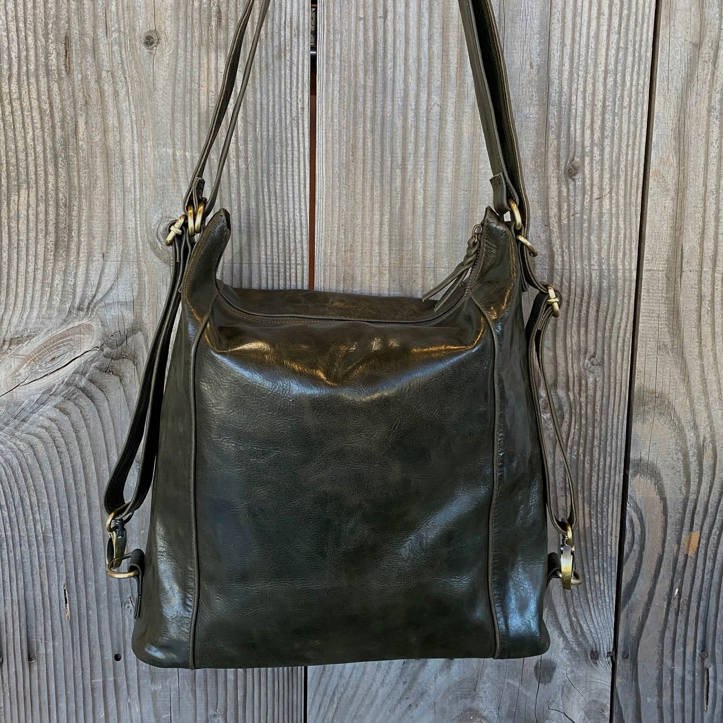 Convertible Leather Bag to Backpack