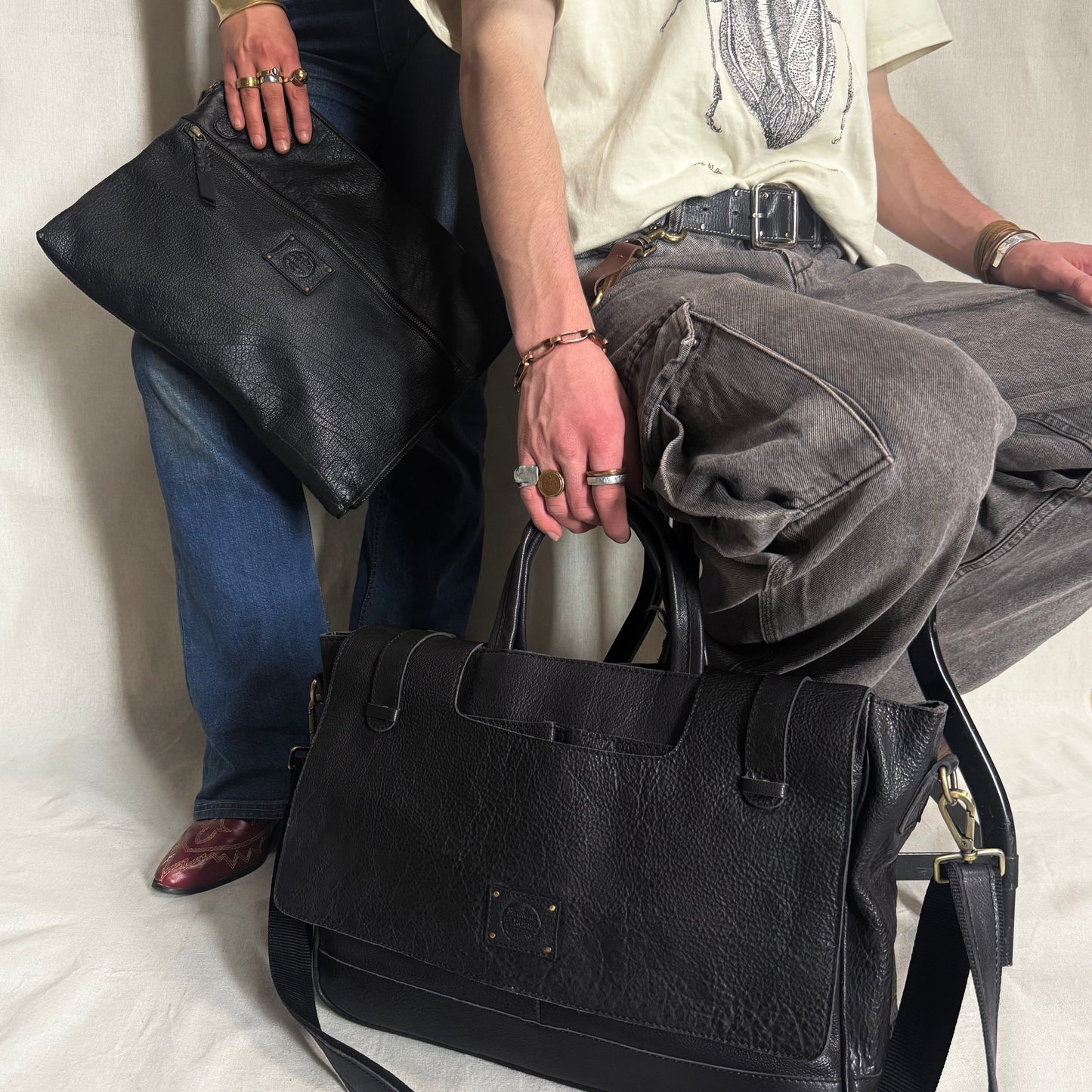 Buffalo Hide Leather Laptop Satchel