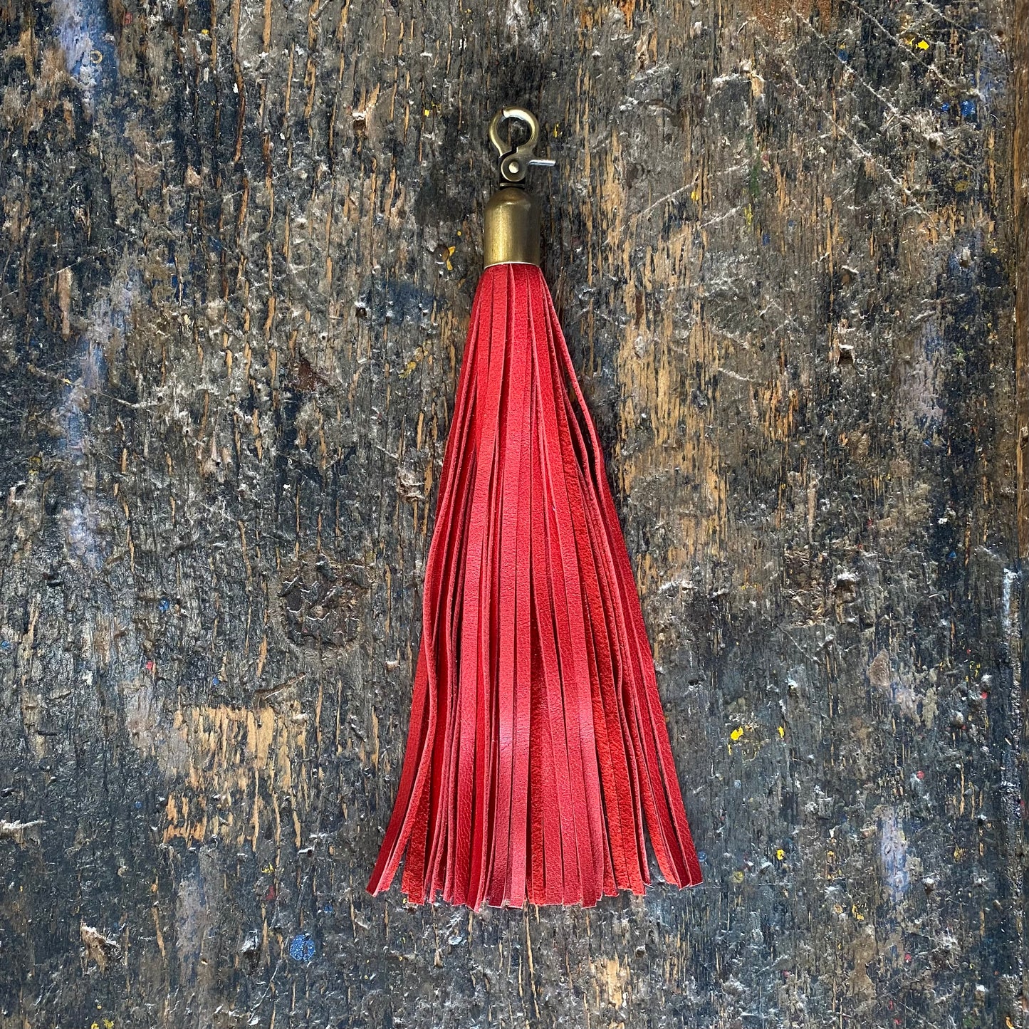 Leather Tassel Clip | Keyring