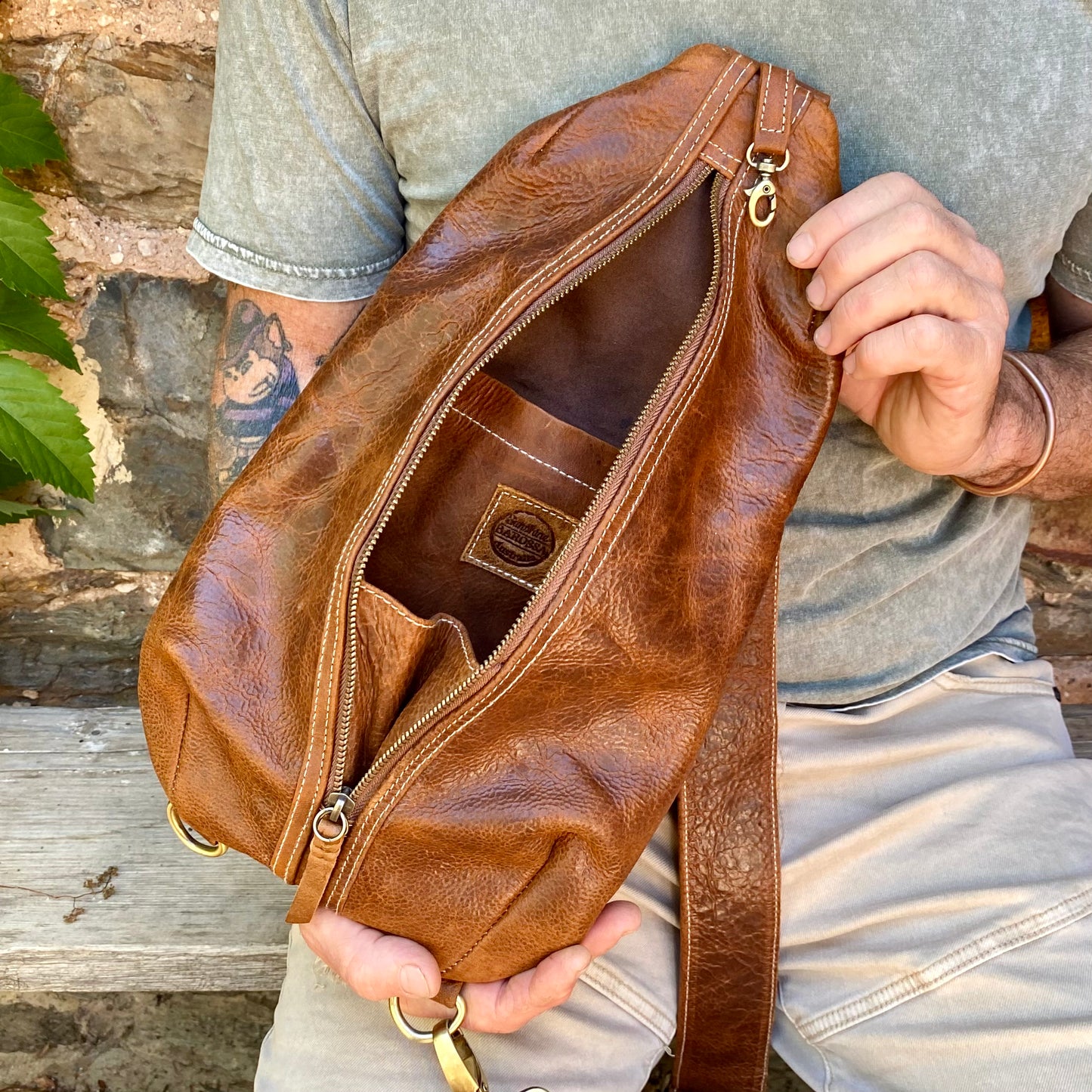 Jason Leather Sling Chest Bag