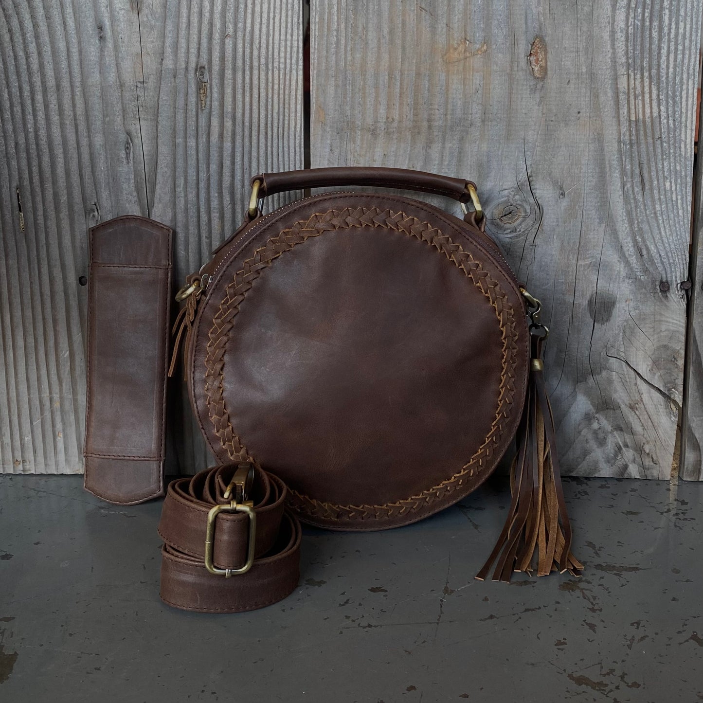 Leather Round Bag