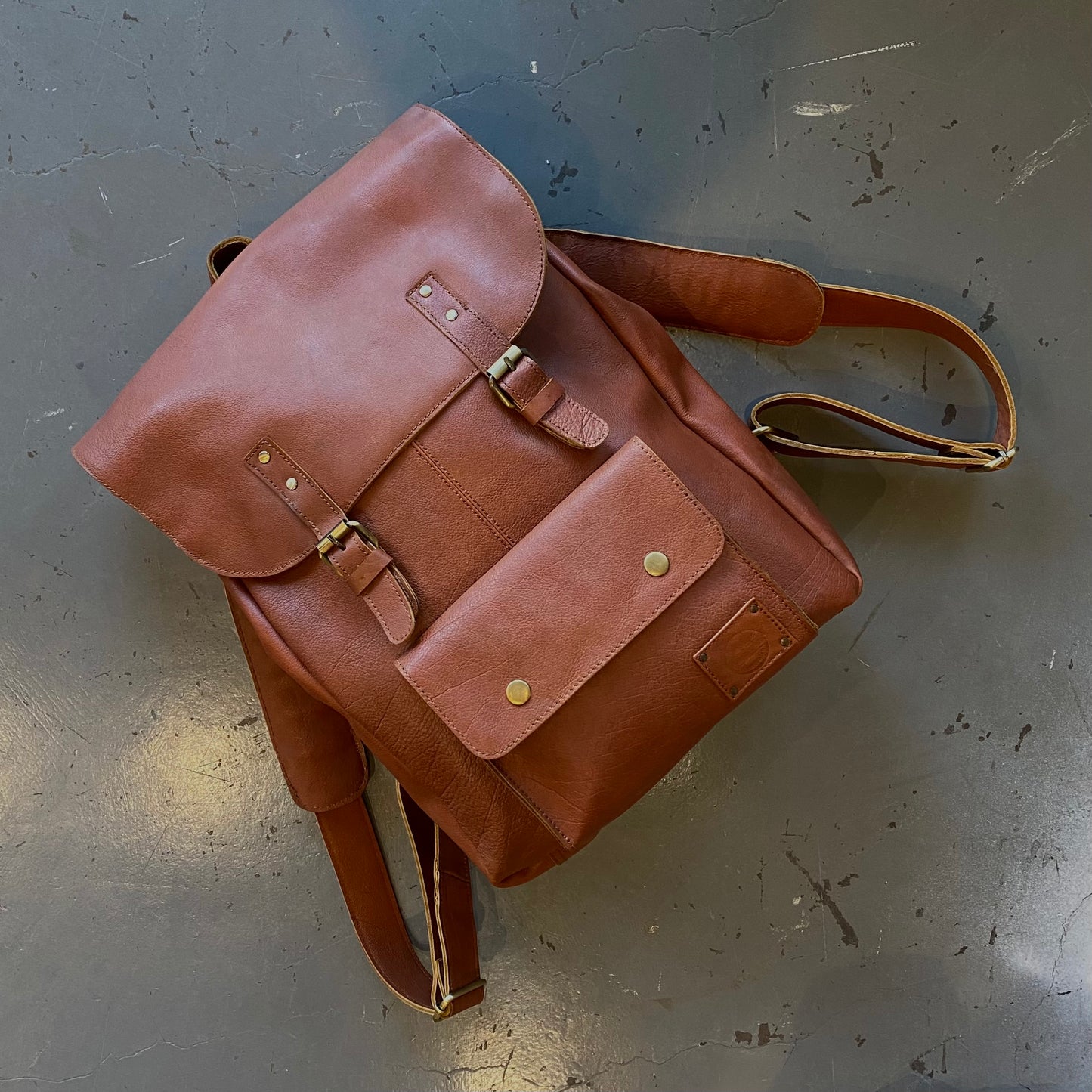 Traditional Leather Backpack