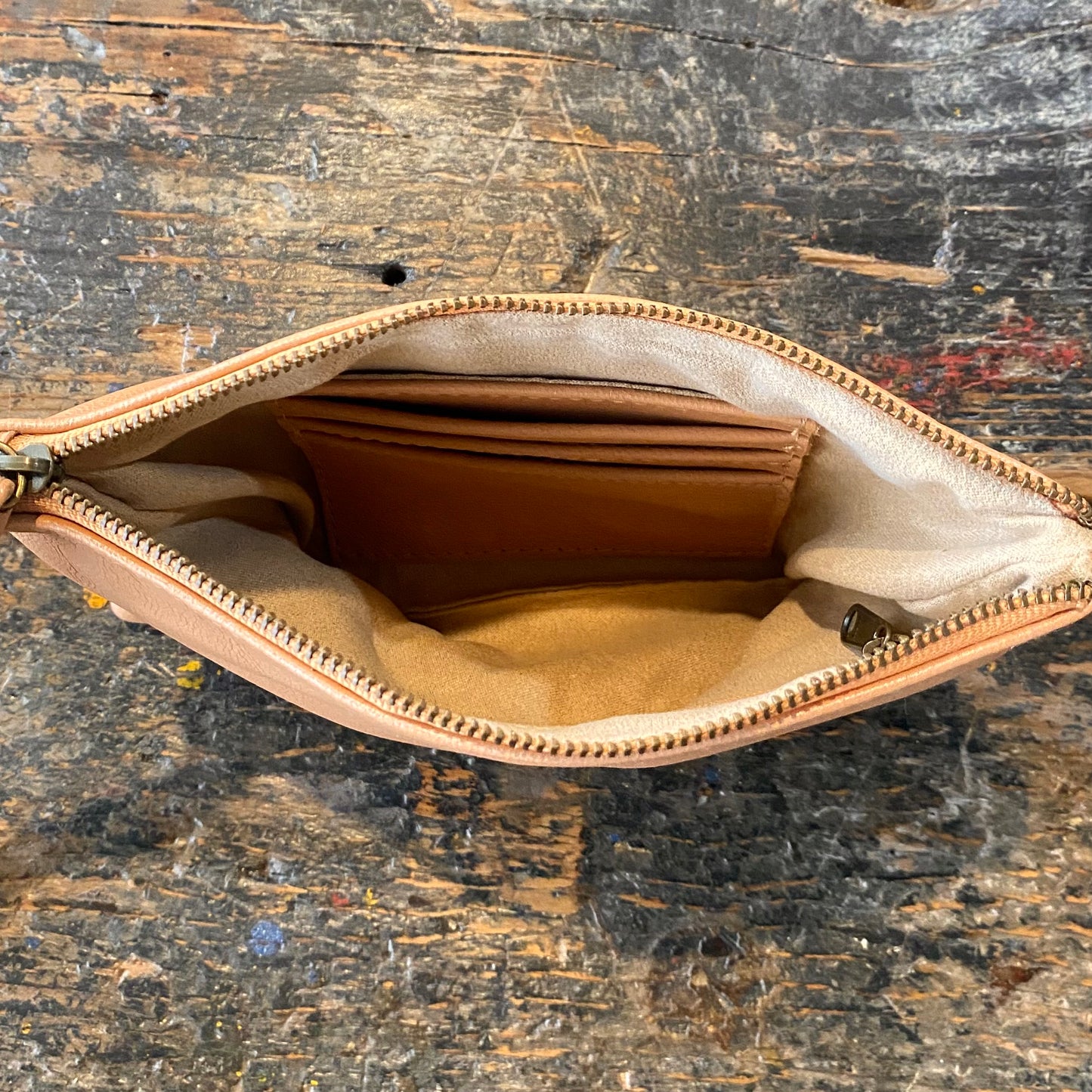 Leather Phone Clutch With Wrist Strap