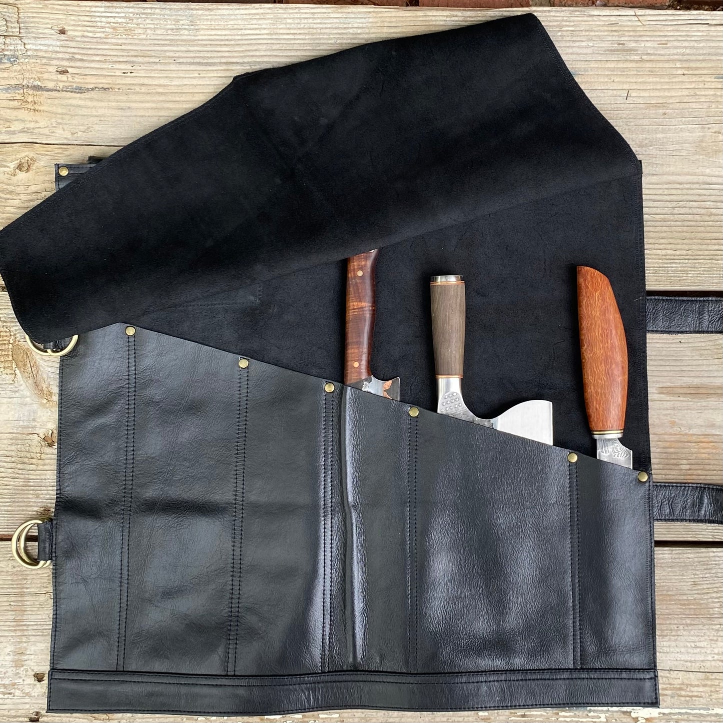 Large Leather Knife Roll