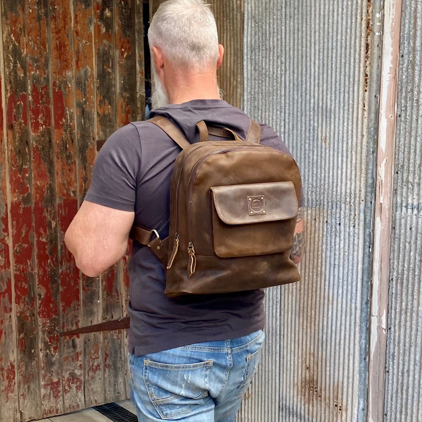 Traditional Leather Backpack