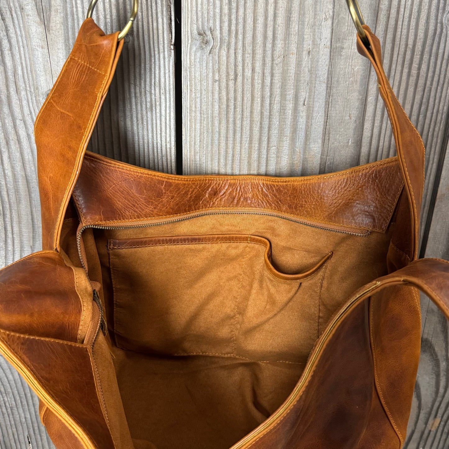 Large Leather Slouch / Overnighter