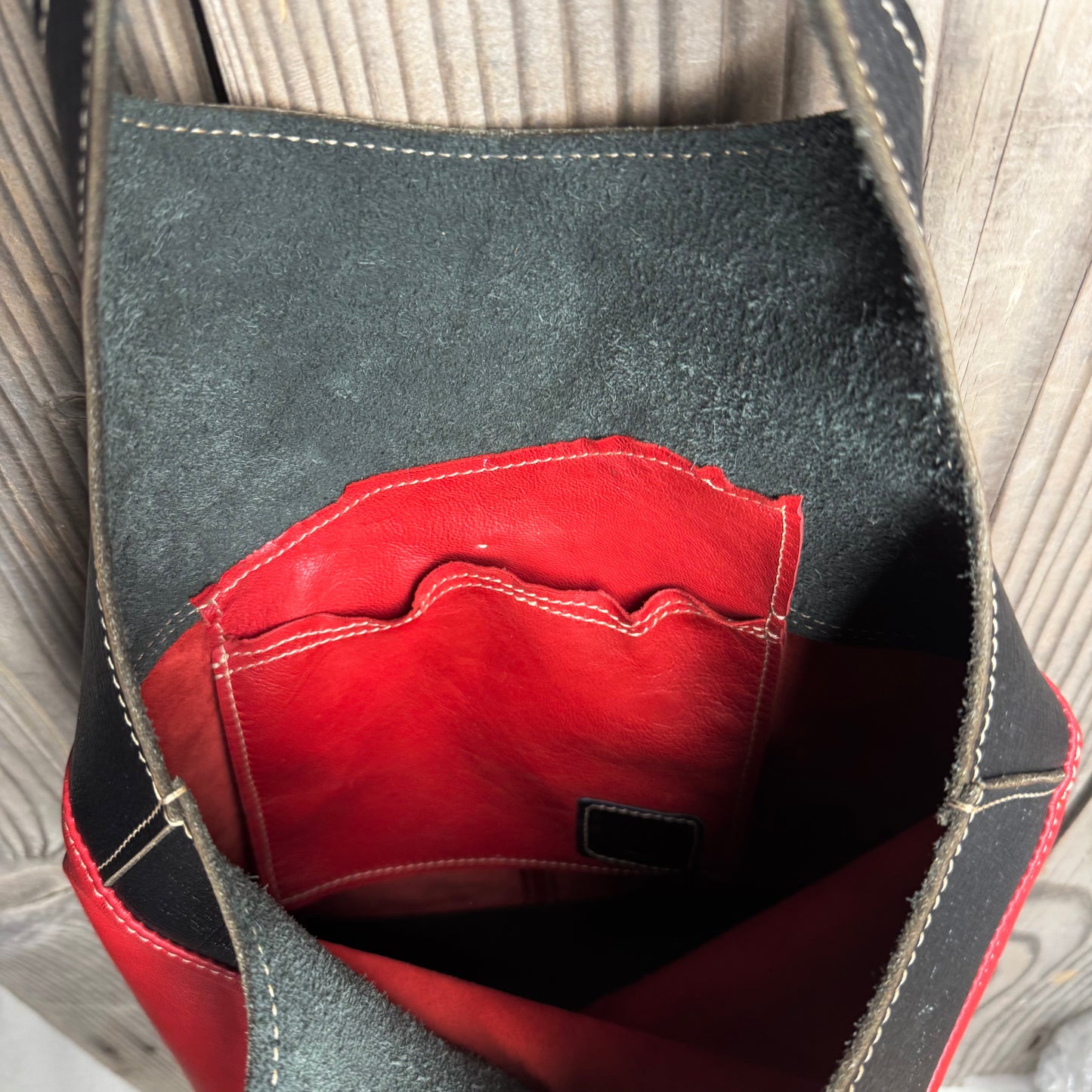 Two-Tone Leather Tote