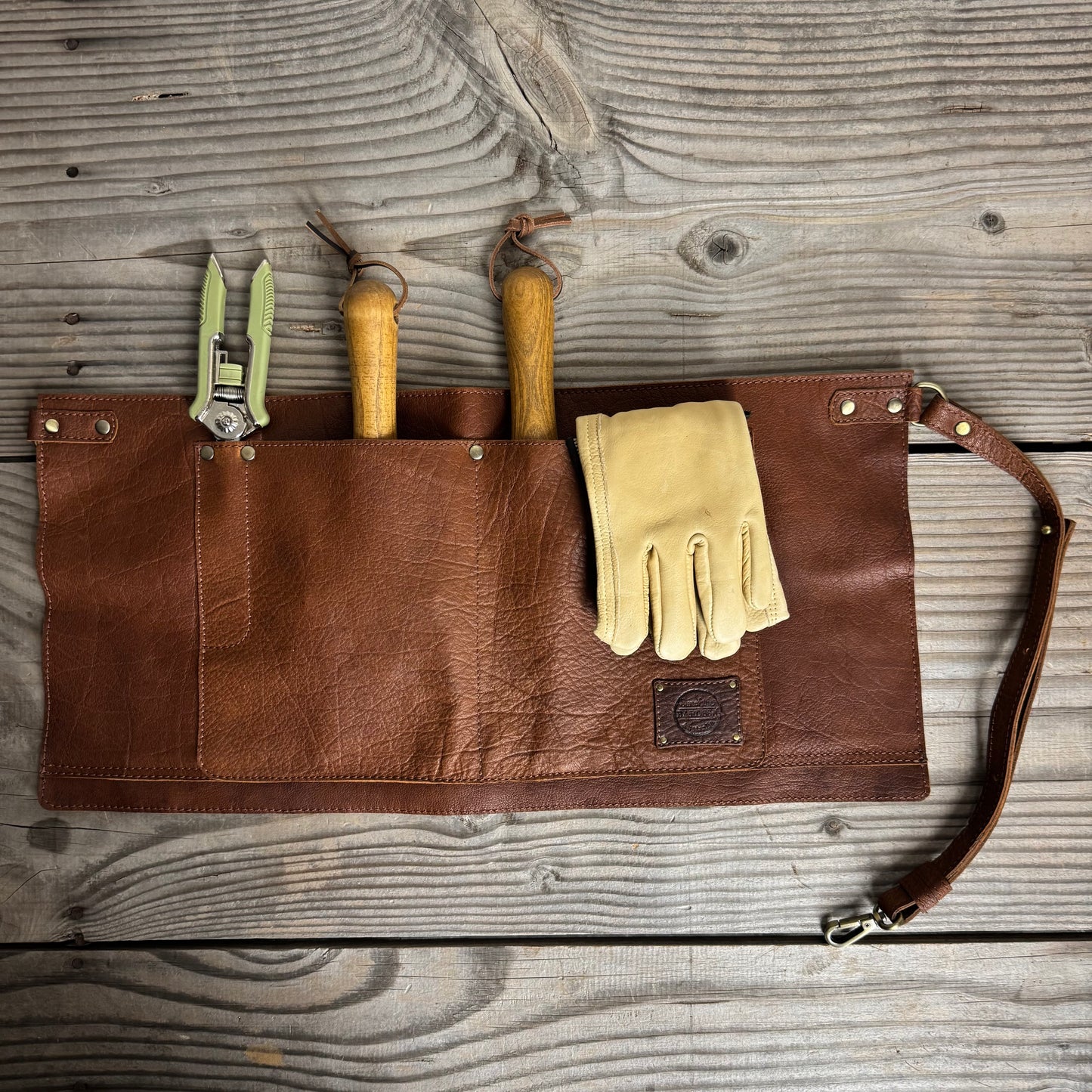 Leather Gardener/Tool Pouch Belt