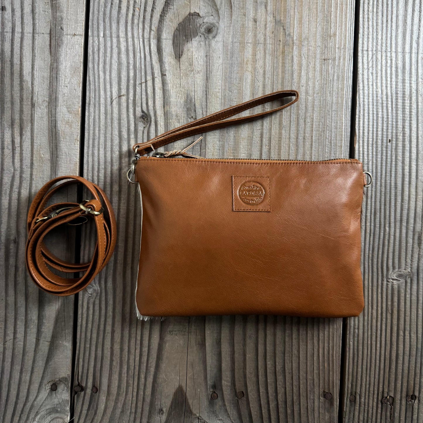 Cowhide Fur & Leather Clutch