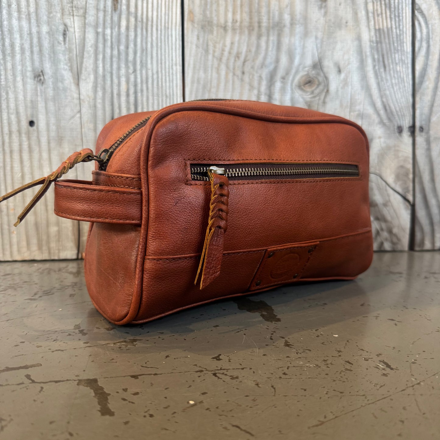 A Bit Bigger Leather Toiletry Bag / Wash Bag