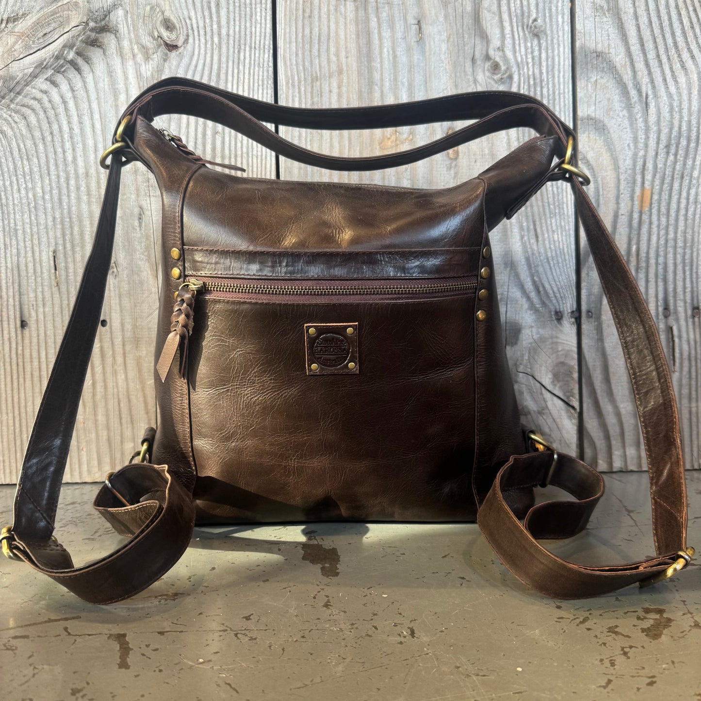 Convertible Leather Bag to Backpack