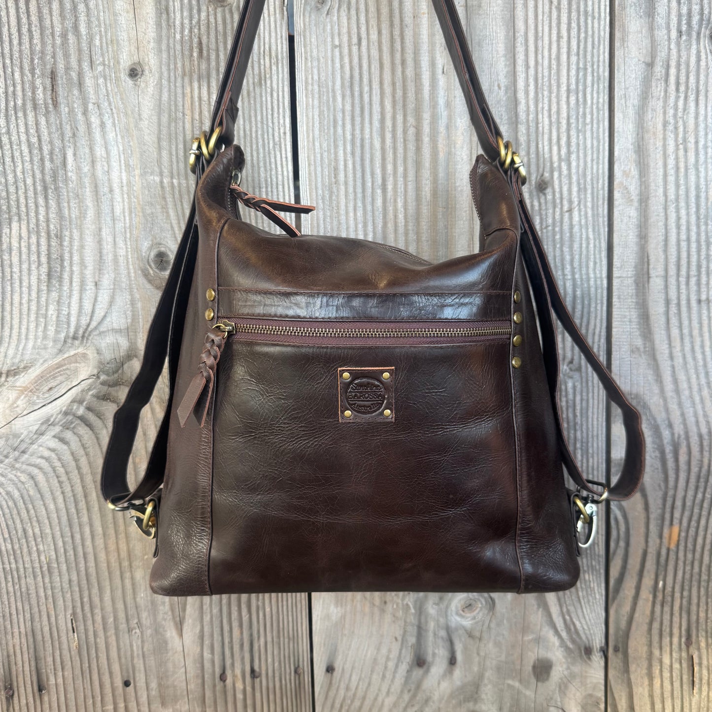 Convertible Leather Bag to Backpack