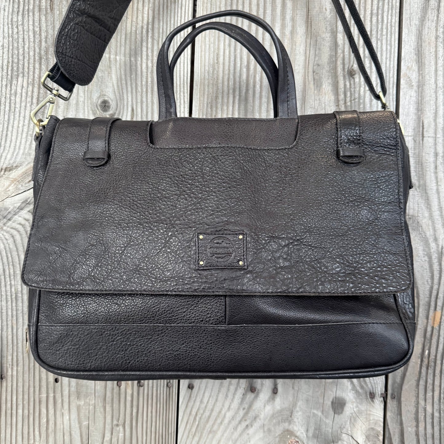 Buffalo Hide Leather Laptop Satchel