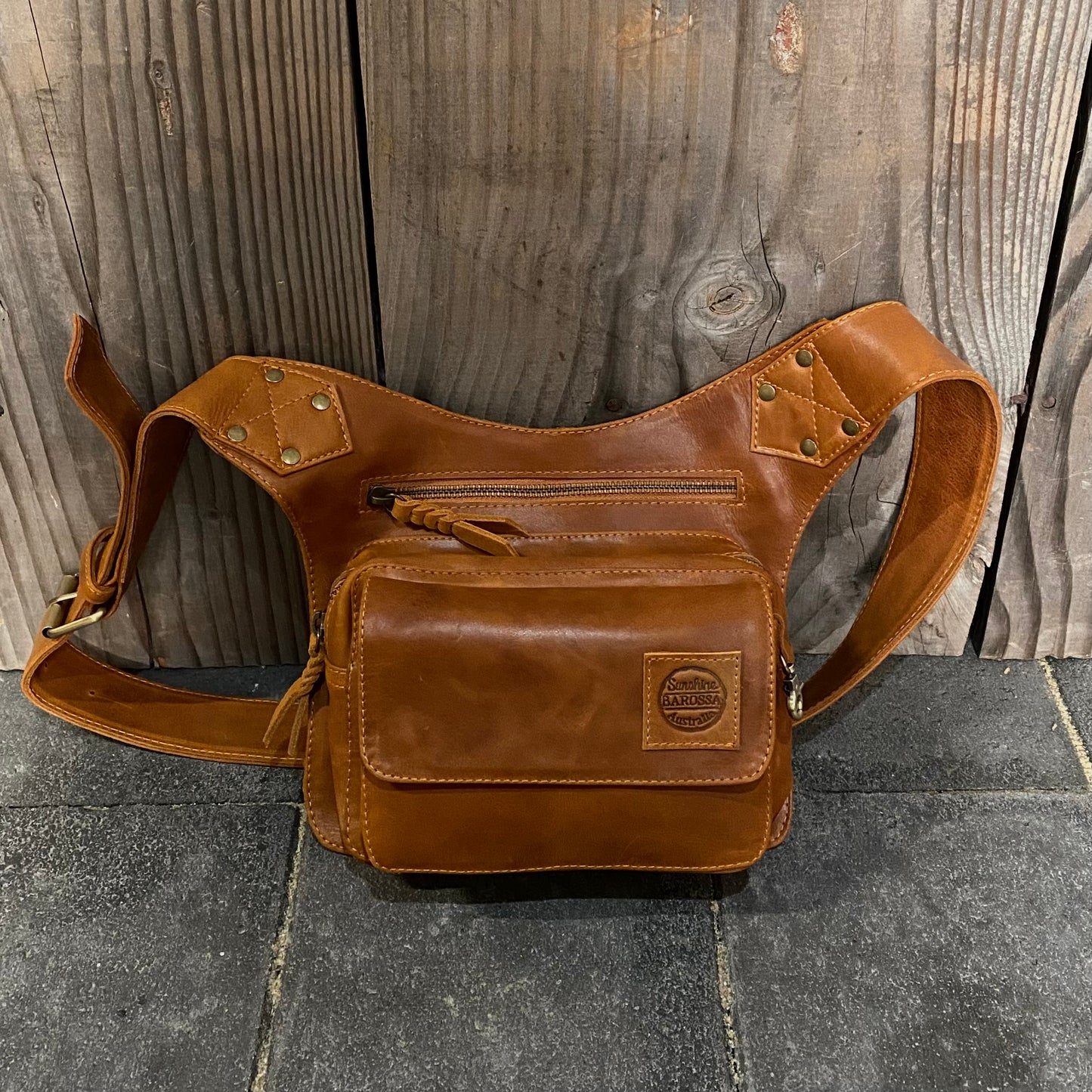Leather Travel / Festival Waist or Across Body Bag
