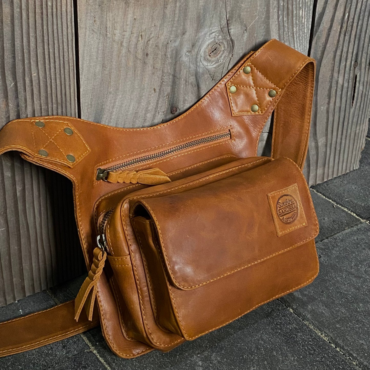 Leather Travel / Festival Waist or Across Body Bag