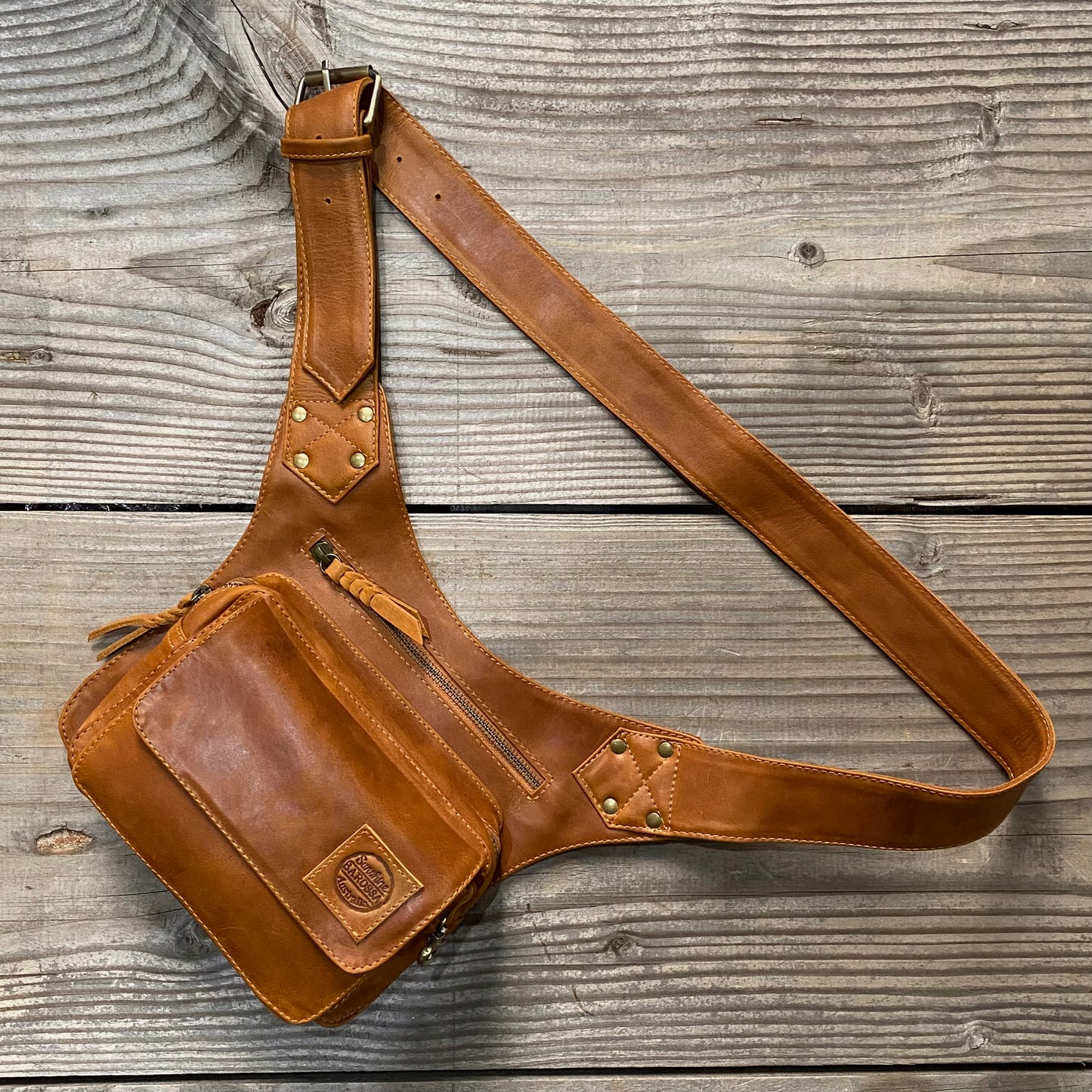 Leather Travel / Festival Waist or Across Body Bag