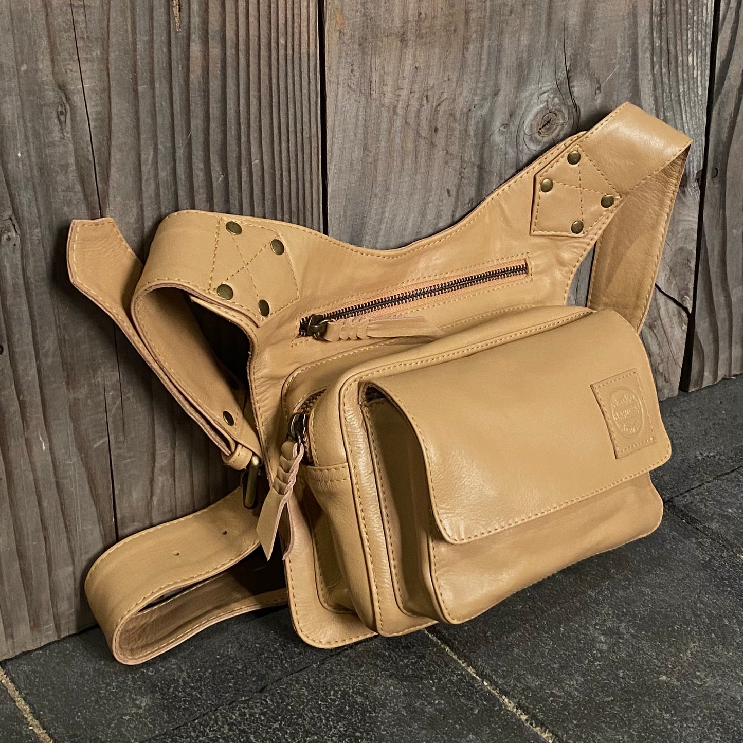 Leather Travel / Festival Waist or Across Body Bag