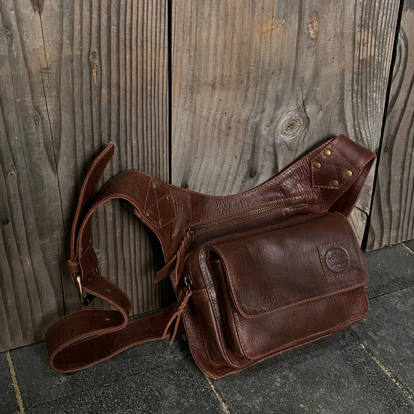 Leather Travel / Festival Waist or Across Body Bag