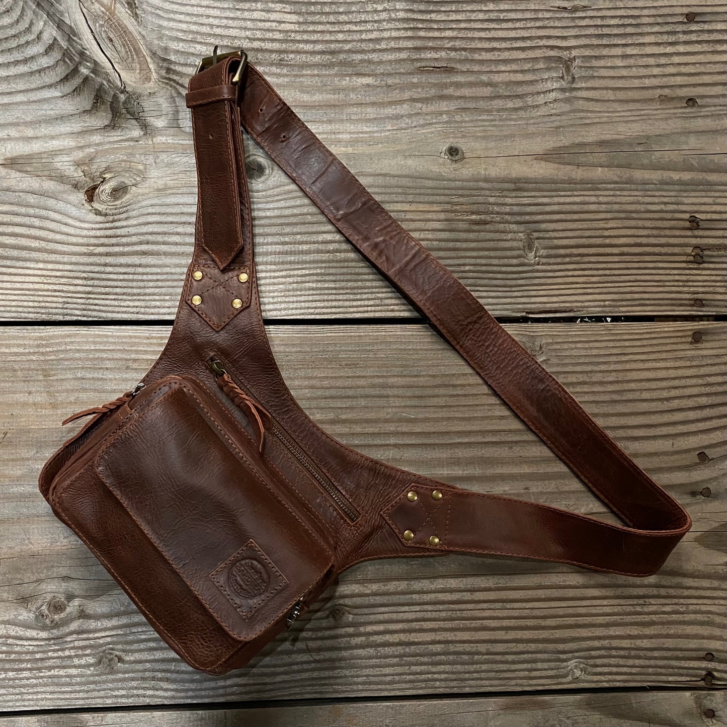 Leather Travel / Festival Waist or Across Body Bag