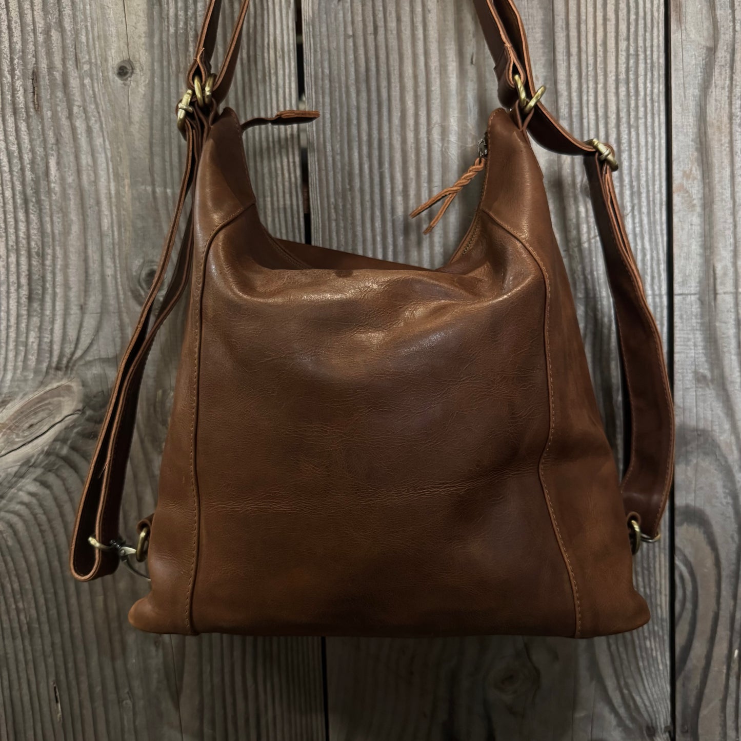 Convertible Leather Bag to Backpack