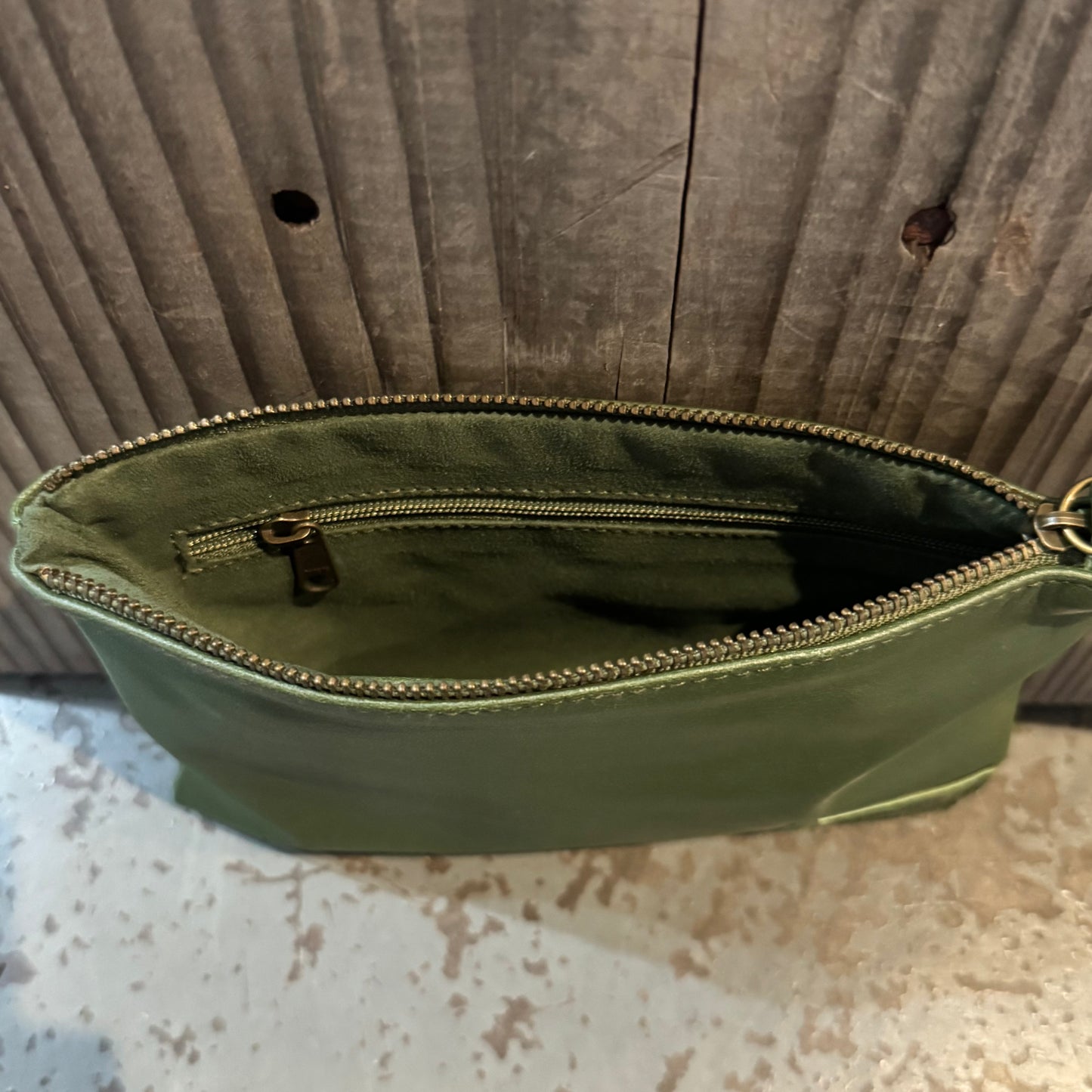 Leather Phone Clutch With Wrist Strap