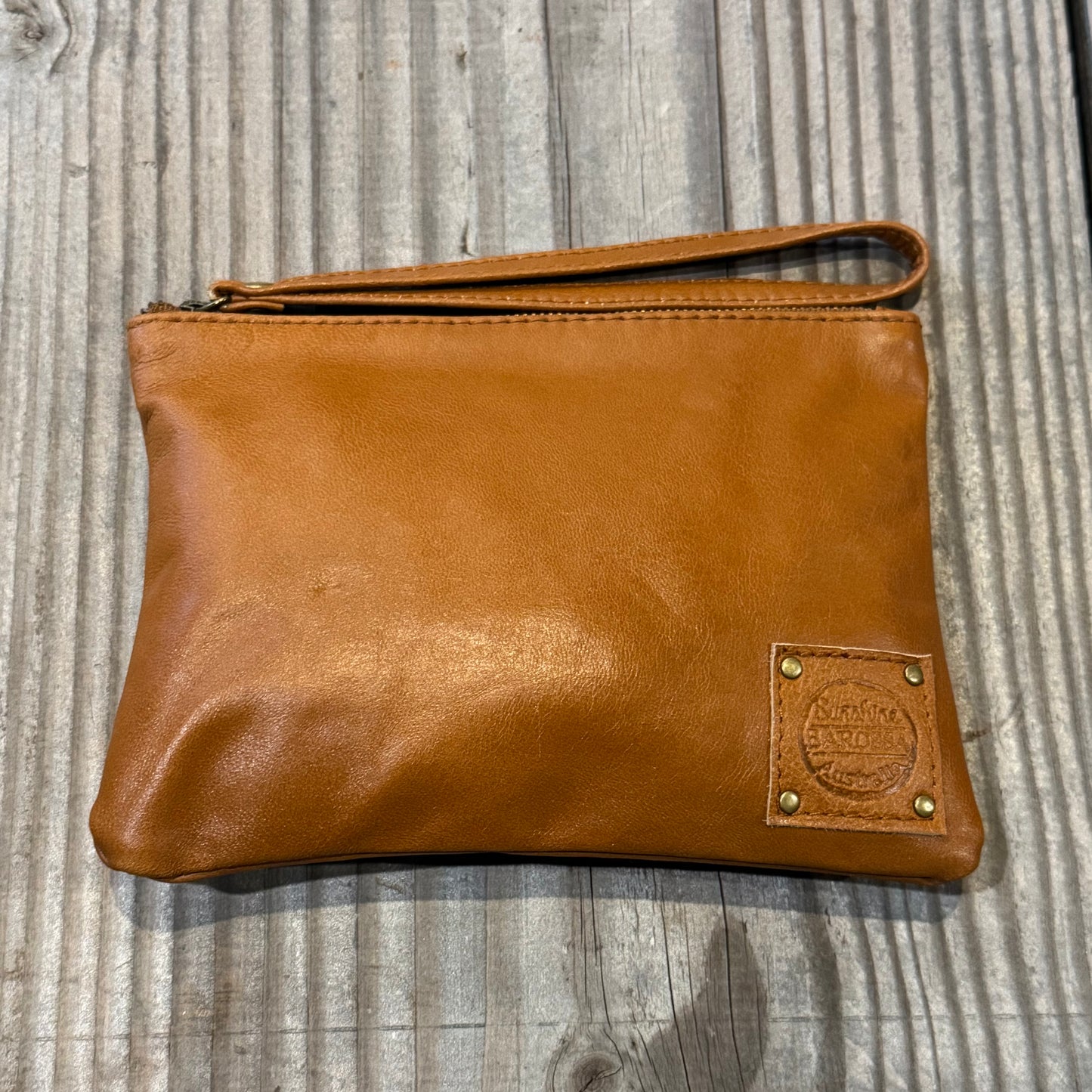 Leather Phone Clutch With Wrist Strap