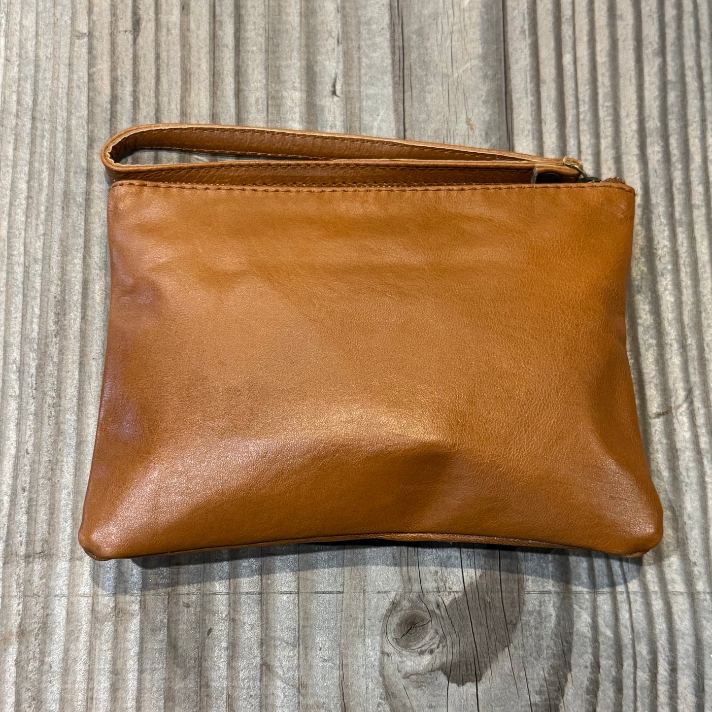 Leather Phone Clutch With Wrist Strap