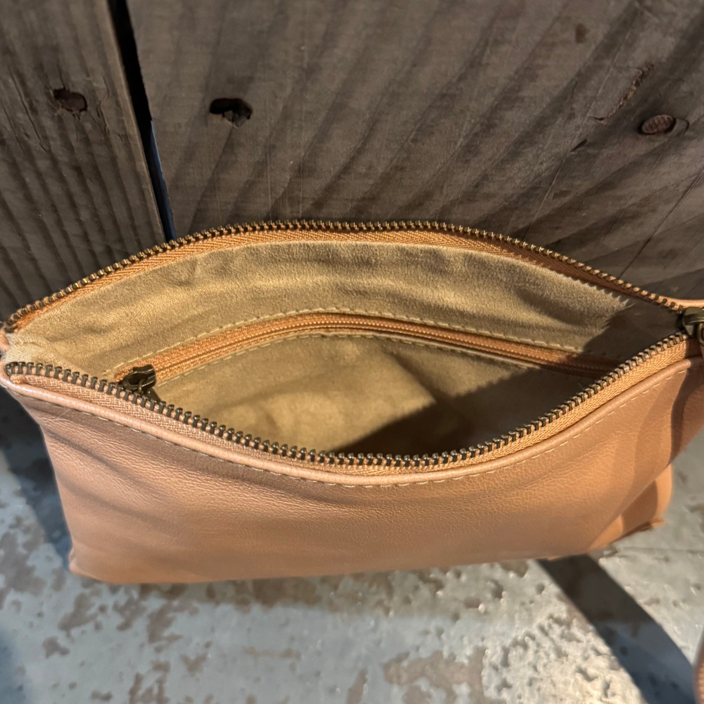 Leather Phone Clutch With Wrist Strap
