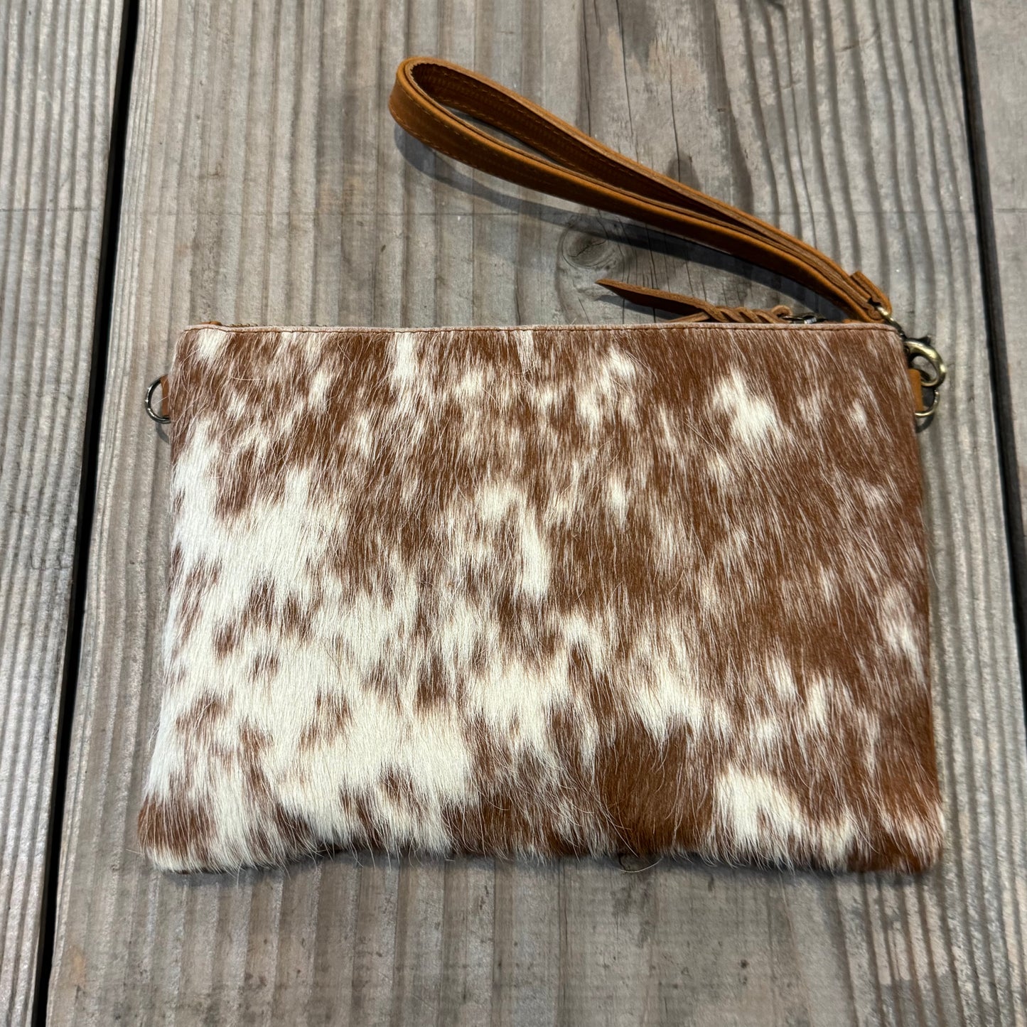 Cowhide Fur & Leather Clutch