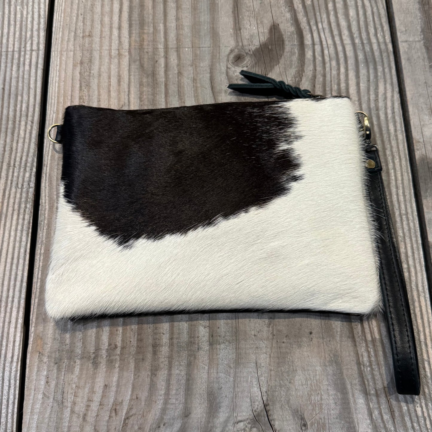 Cowhide Fur & Leather Clutch