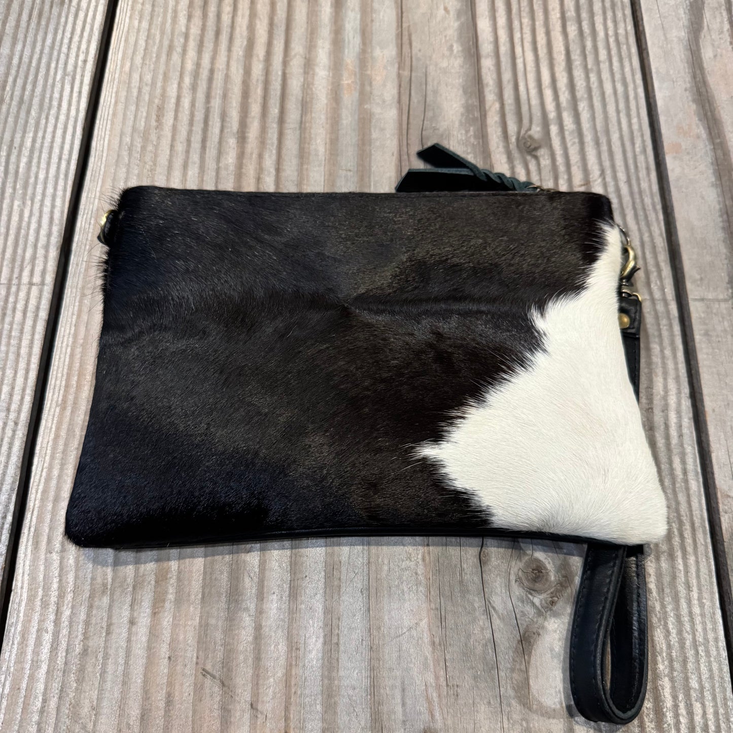 Cowhide Fur & Leather Clutch