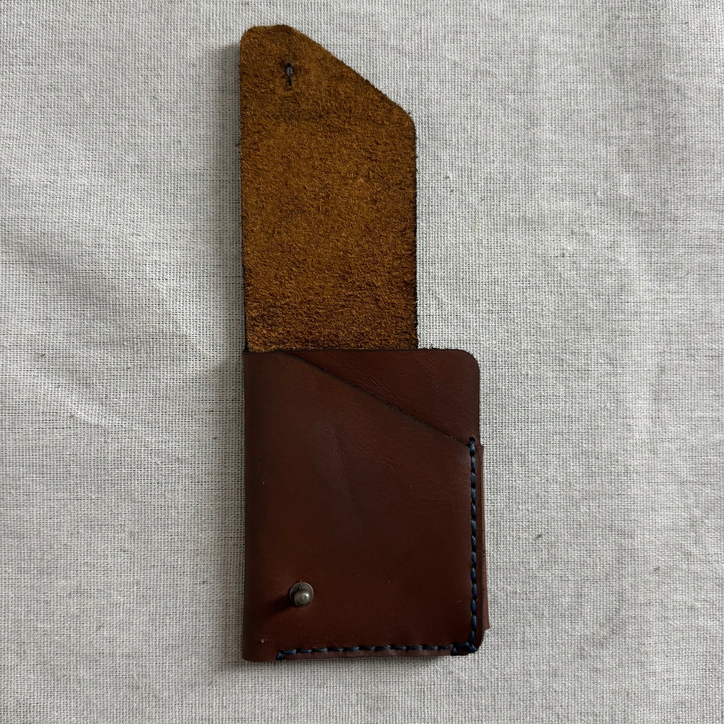 Hand-Stitched Raw Fold Wallet