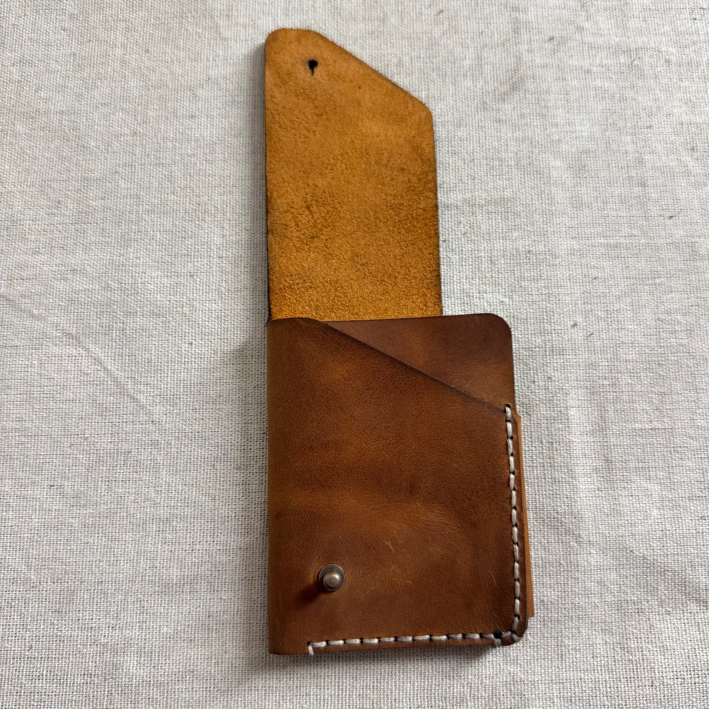 Hand-Stitched Raw Fold Wallet